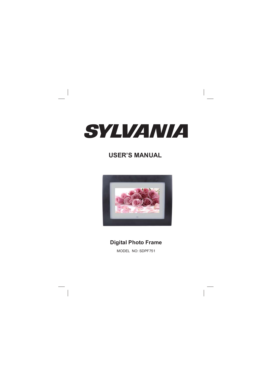 Sylvania SDPF751 User Manual