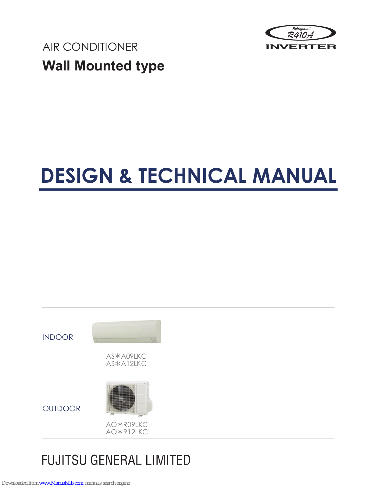 Fujitsu AS*A09LKC, AS*A12LKC, AO*R09LKC, AO*R12LKC Design & Technical Manual