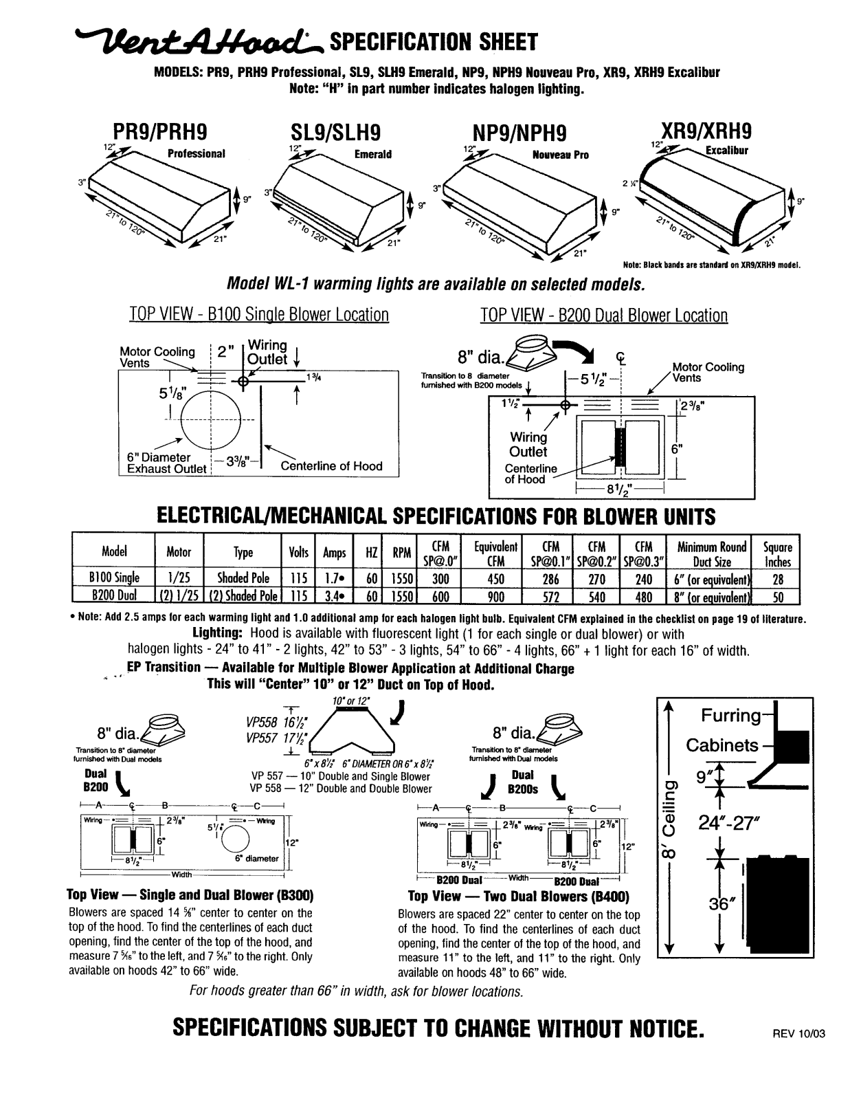 Vent-A-Hood NPH9136SS Specs