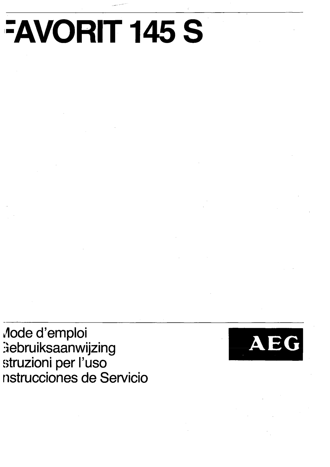 AEG FAV145 SGA, FAV145 S UGA, FAV145 S SGA Manual