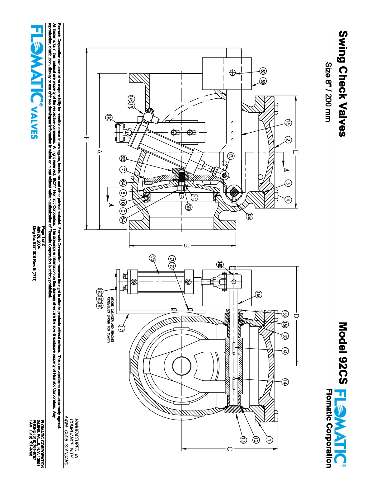 Flomatic 92CS Parts List