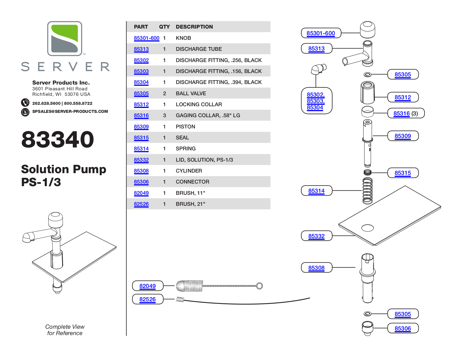 Server 83340 Parts Manual