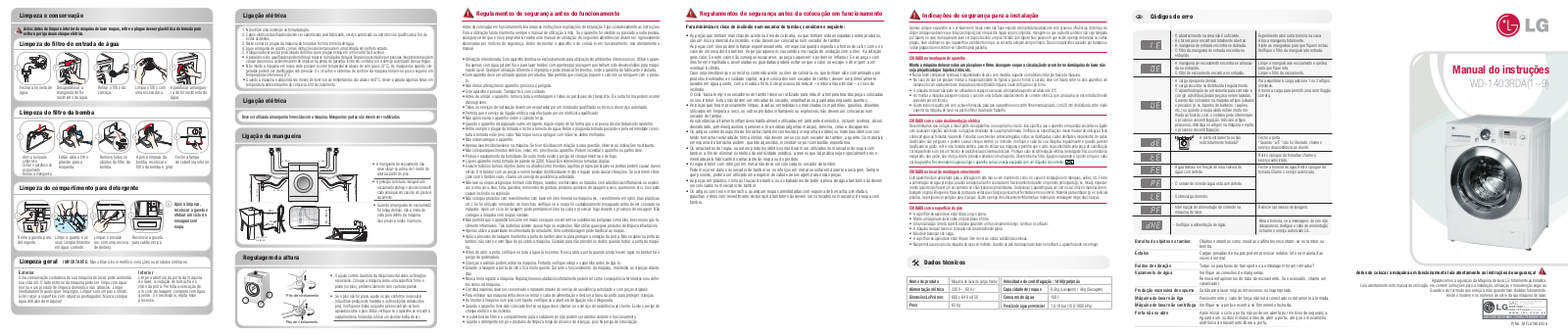 Lg WD-1403RDA Quick guide