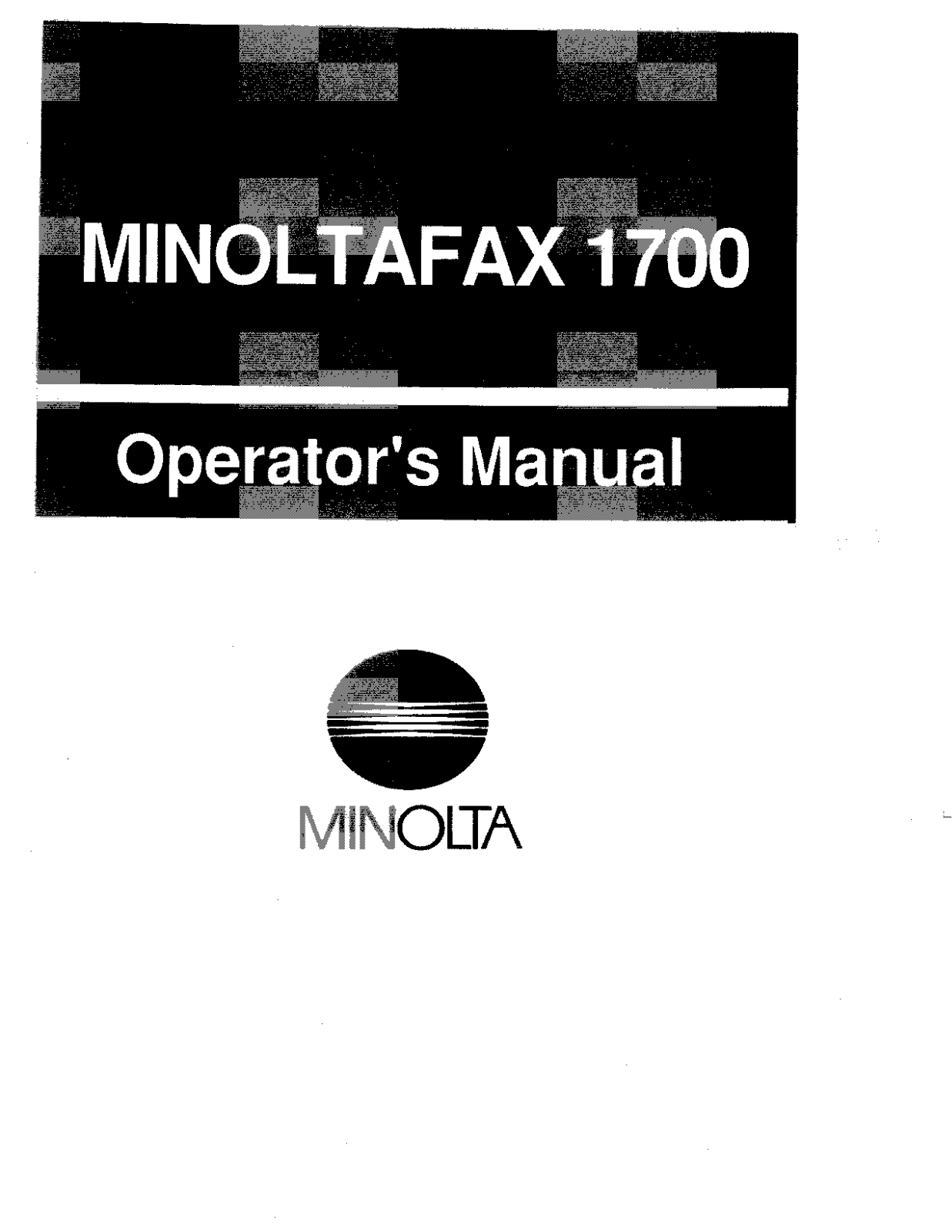 KONICA MINOLTA 1700 Service manual