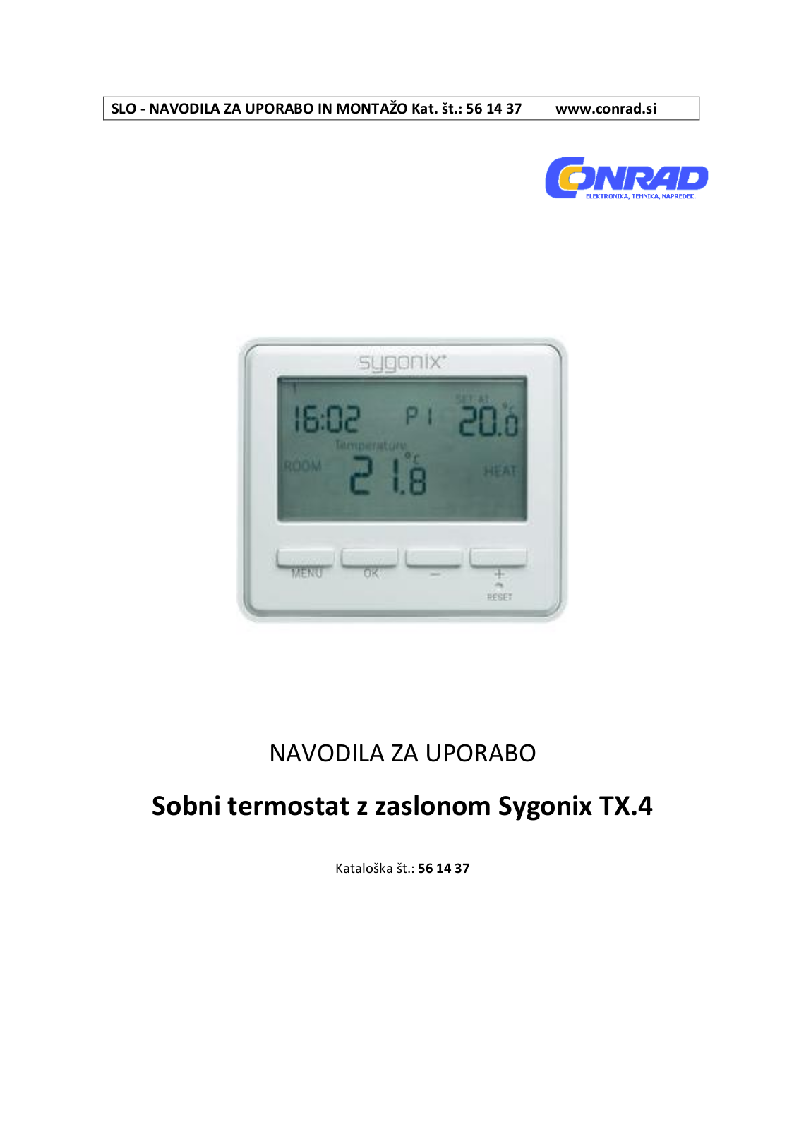 Sygonix tx. 4 Operating instructions