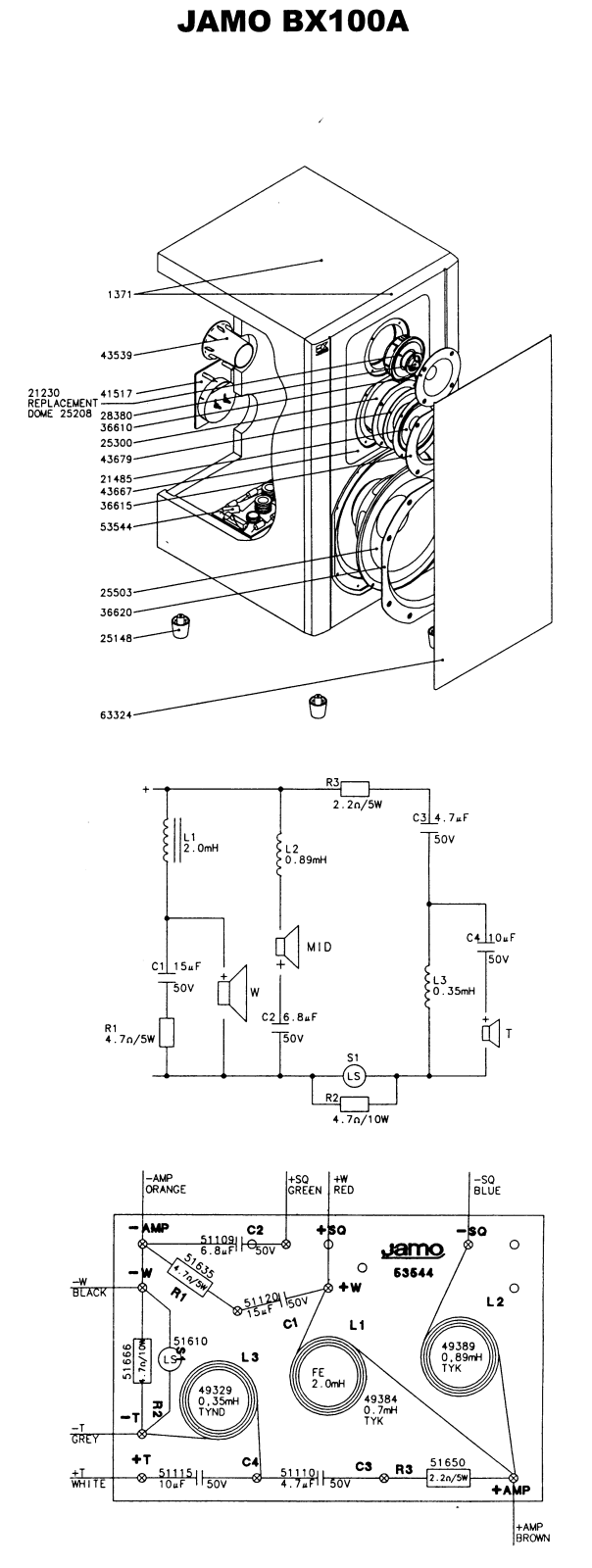 Jamo BX100A Schematic