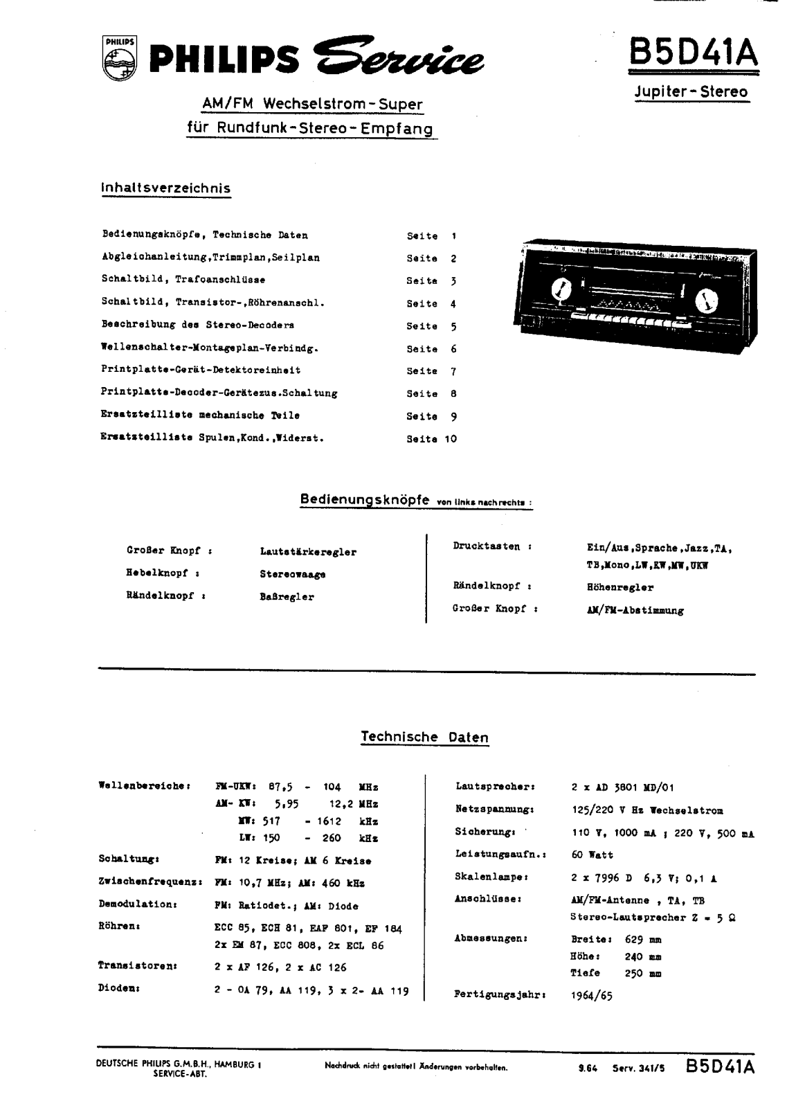 Philips B-5-D-41-A Service Manual