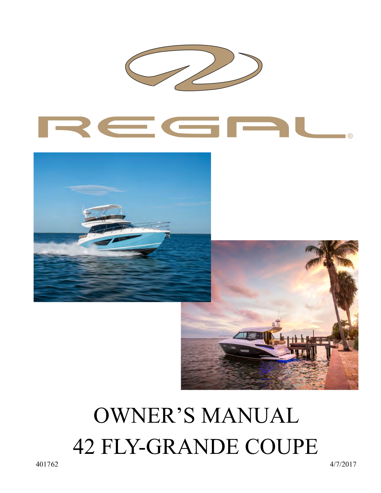 Regal 42 Fly-Grande Coupe Owner's Manual