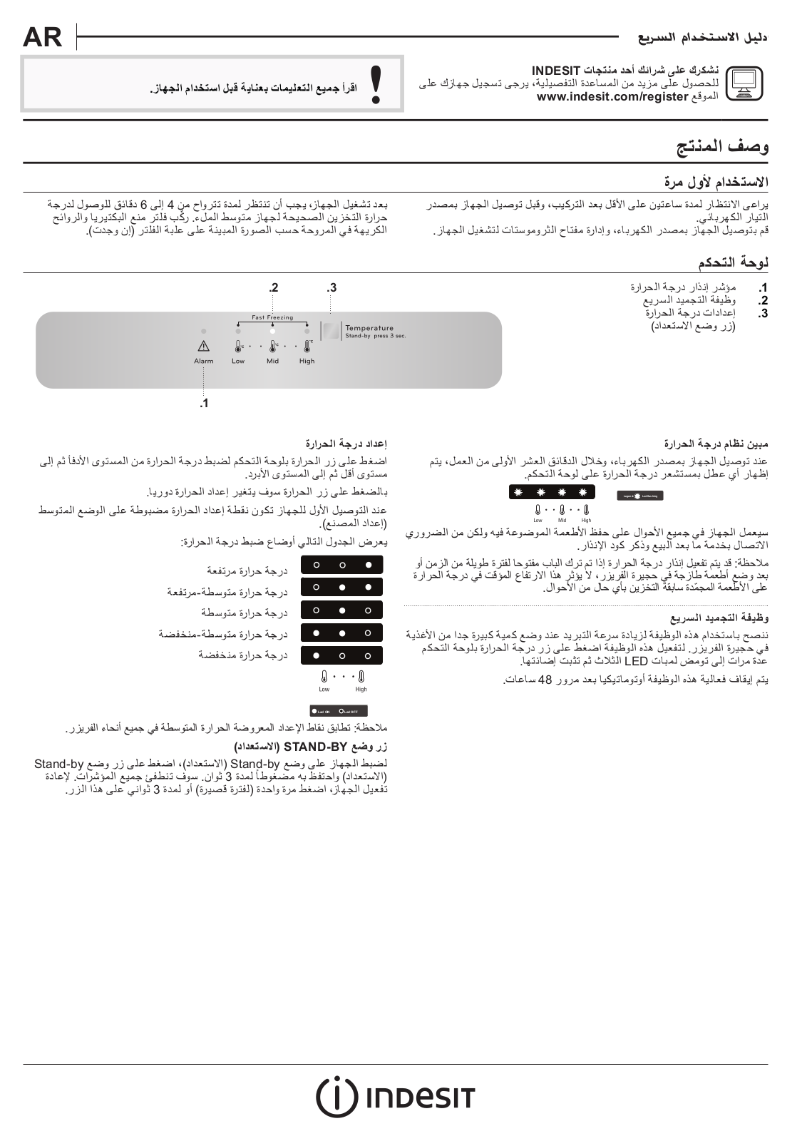 INDESIT UI6 F1T W UK Daily Reference Guide