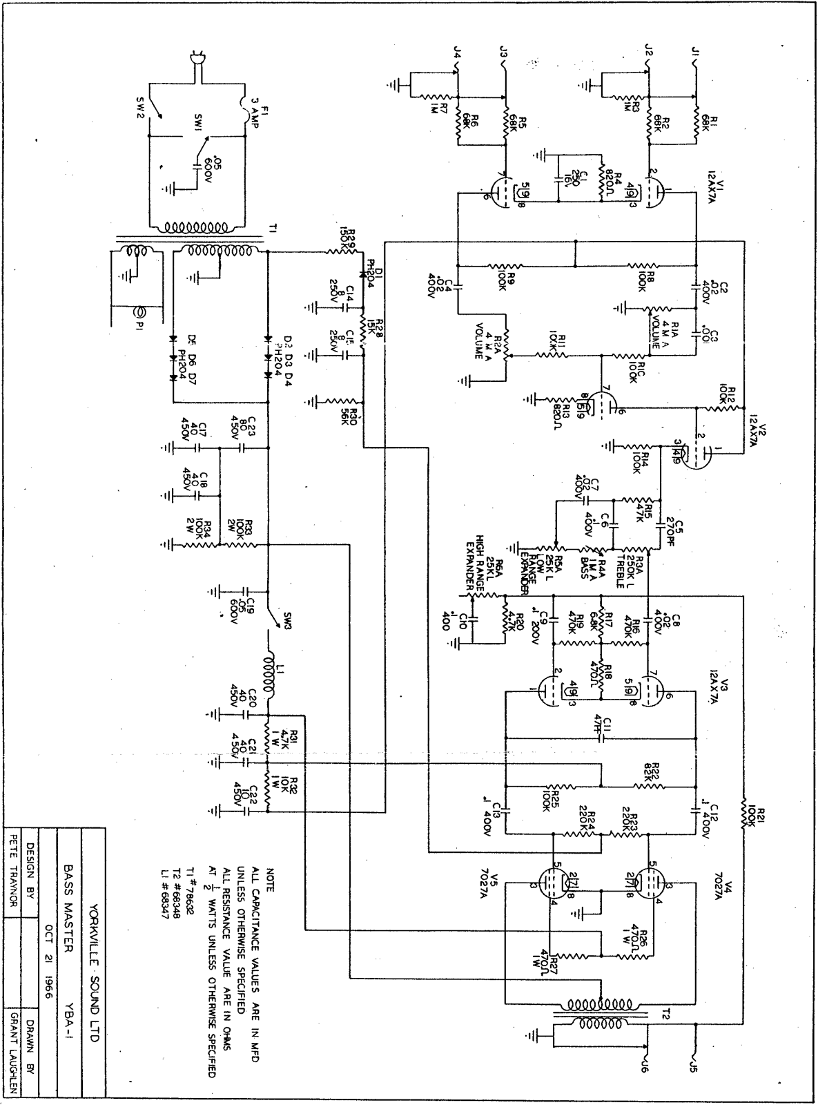 Traynor yba1 schematic