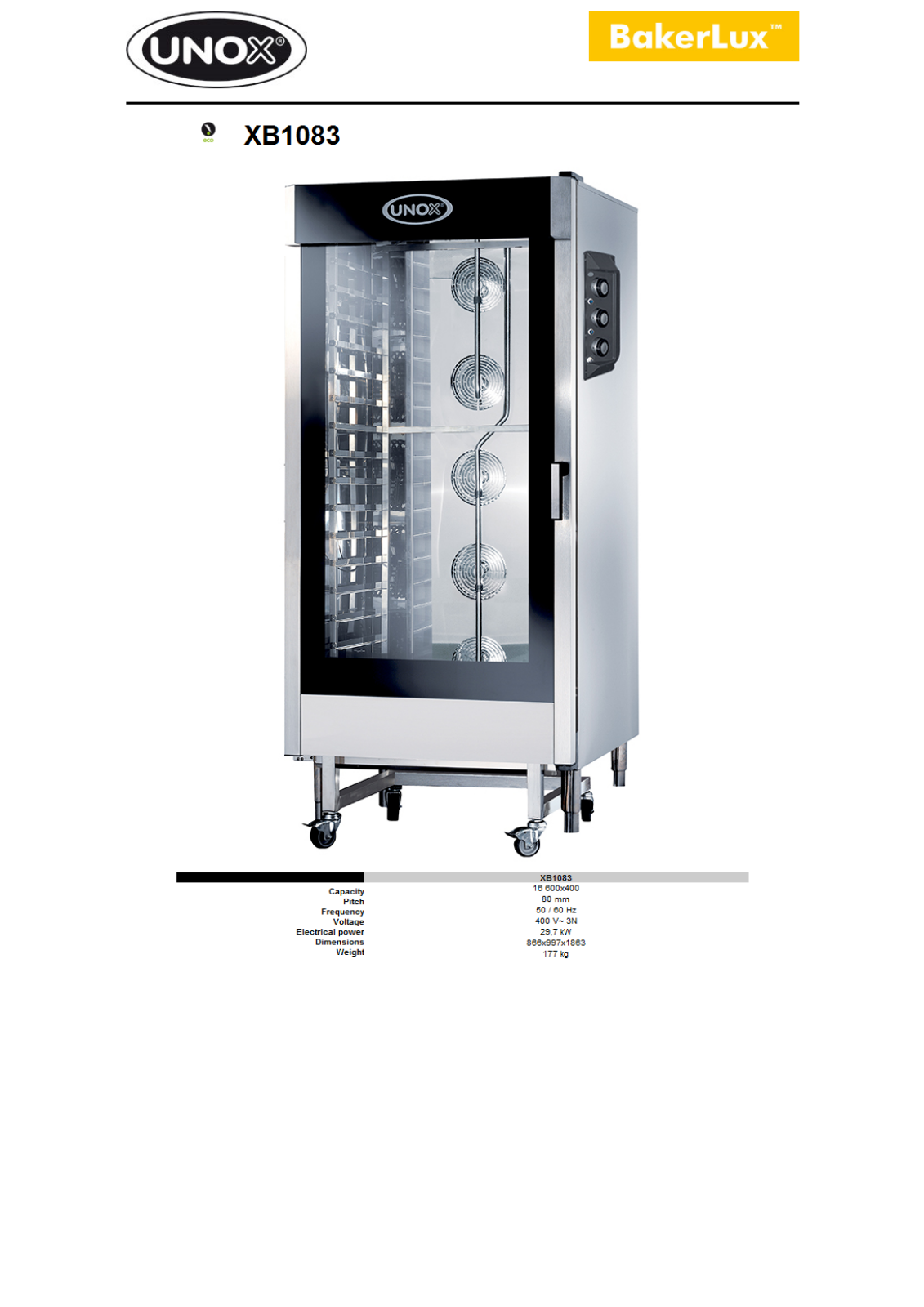 Unox XB1083 User Manual