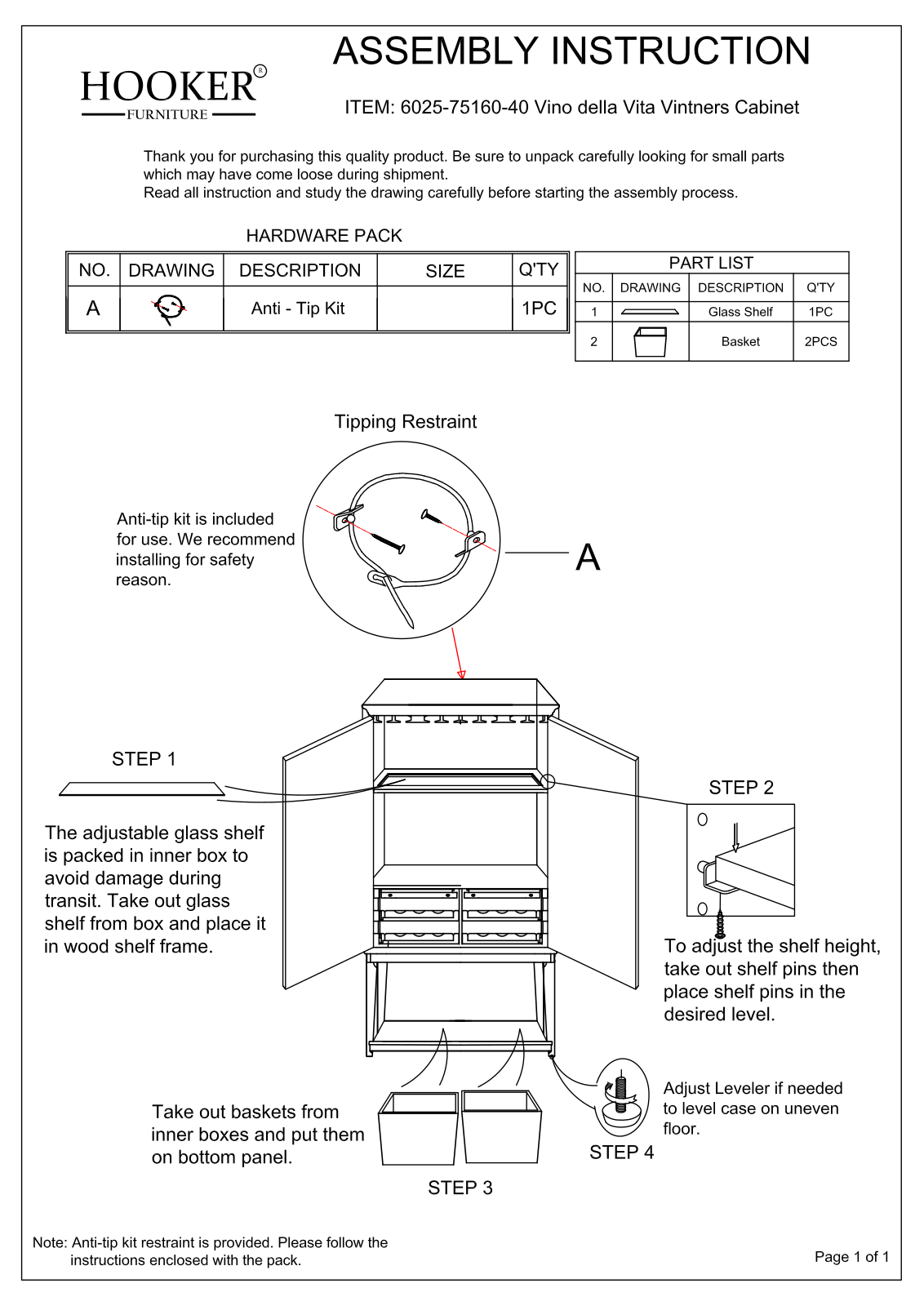 Hooker 6025-75160-40 Assembly Instructions