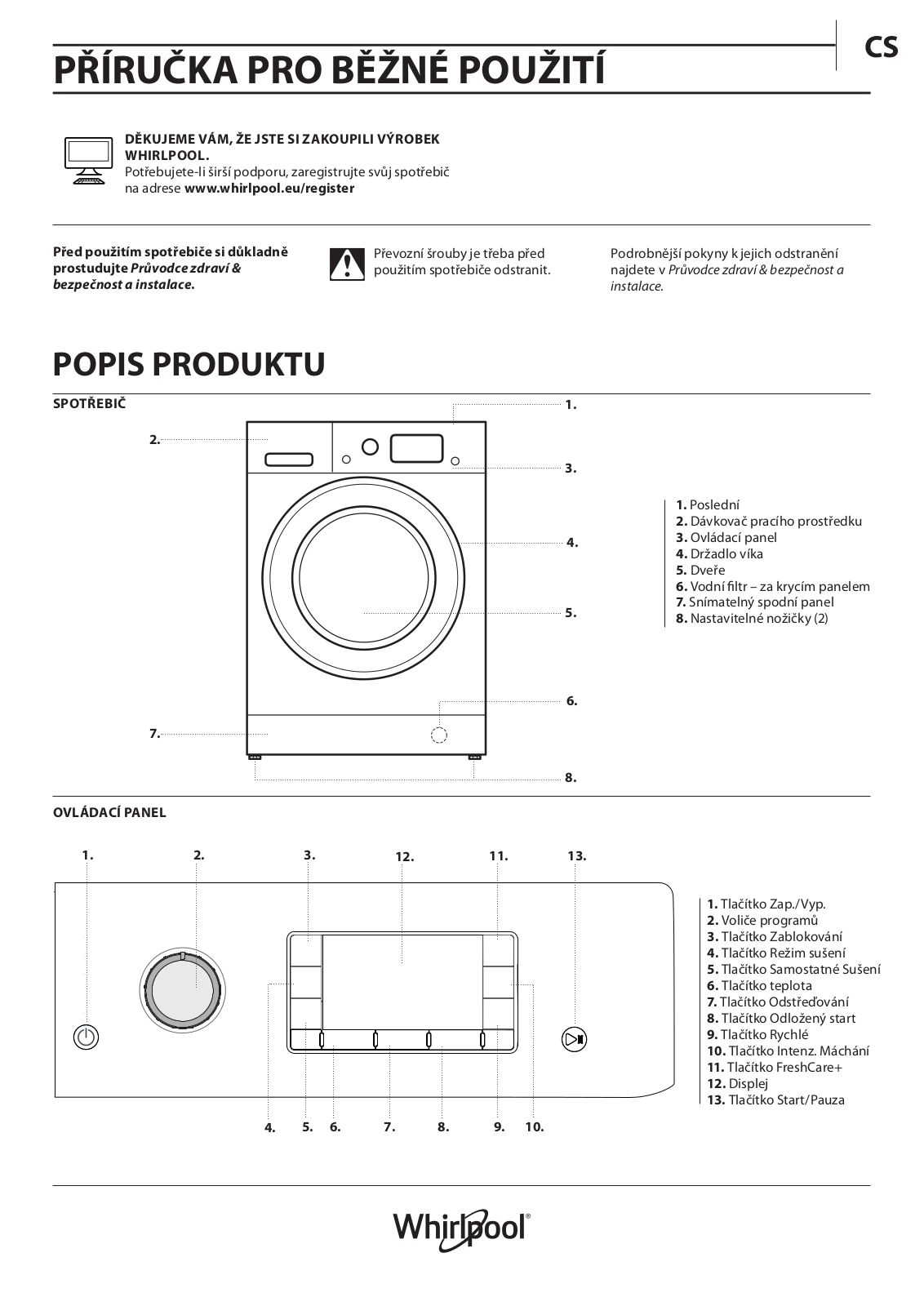 Whirlpool FWDD1071682WBVE User Manual