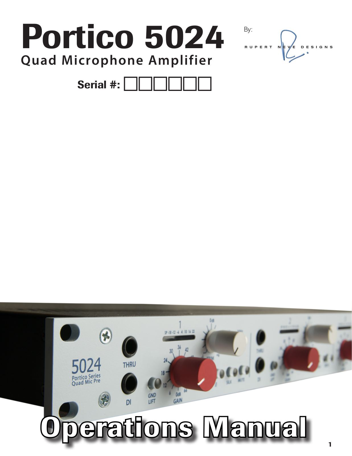 Rupert Neve Portico 5024 User Manual