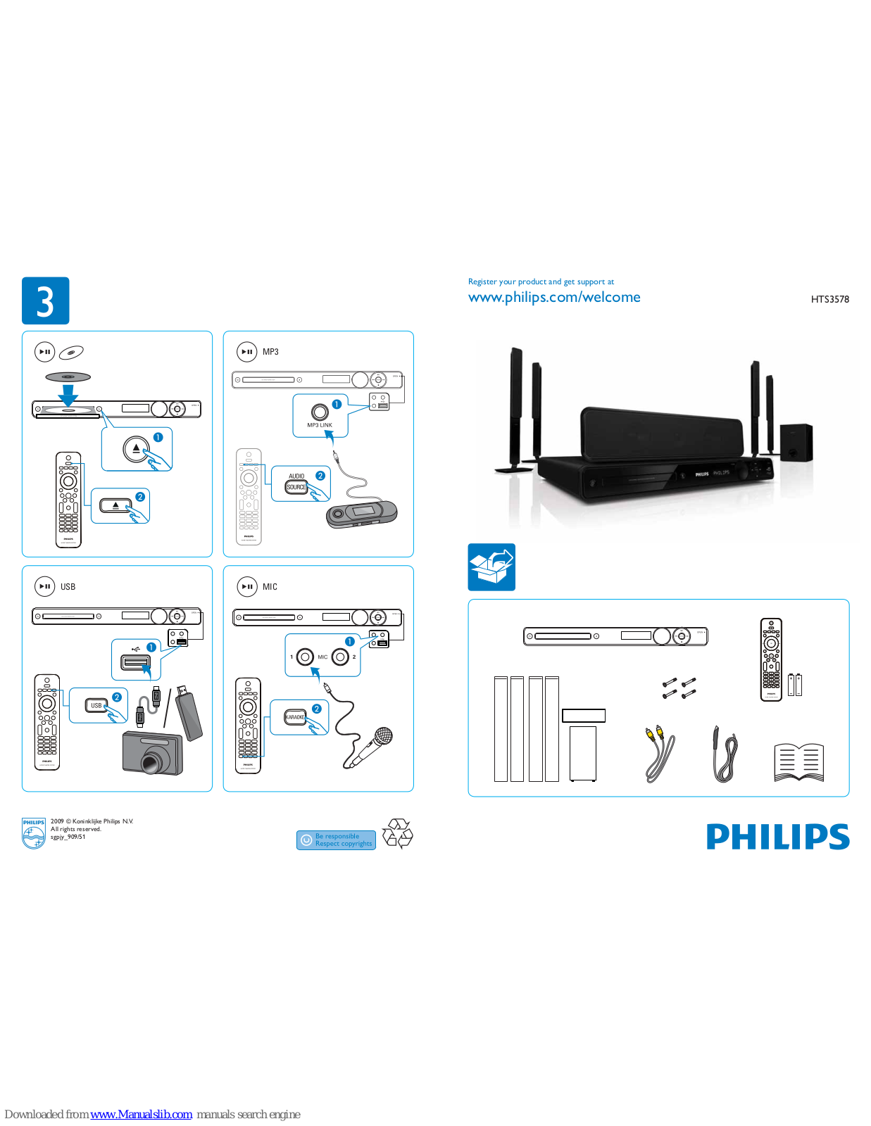 Philips HTS3578/51, HTS3578 User Manual