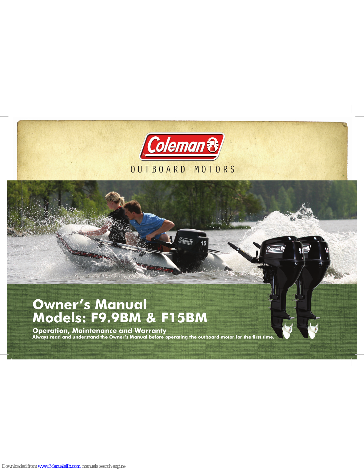 Coleman F15BM, F9.9BM Owner's Manual