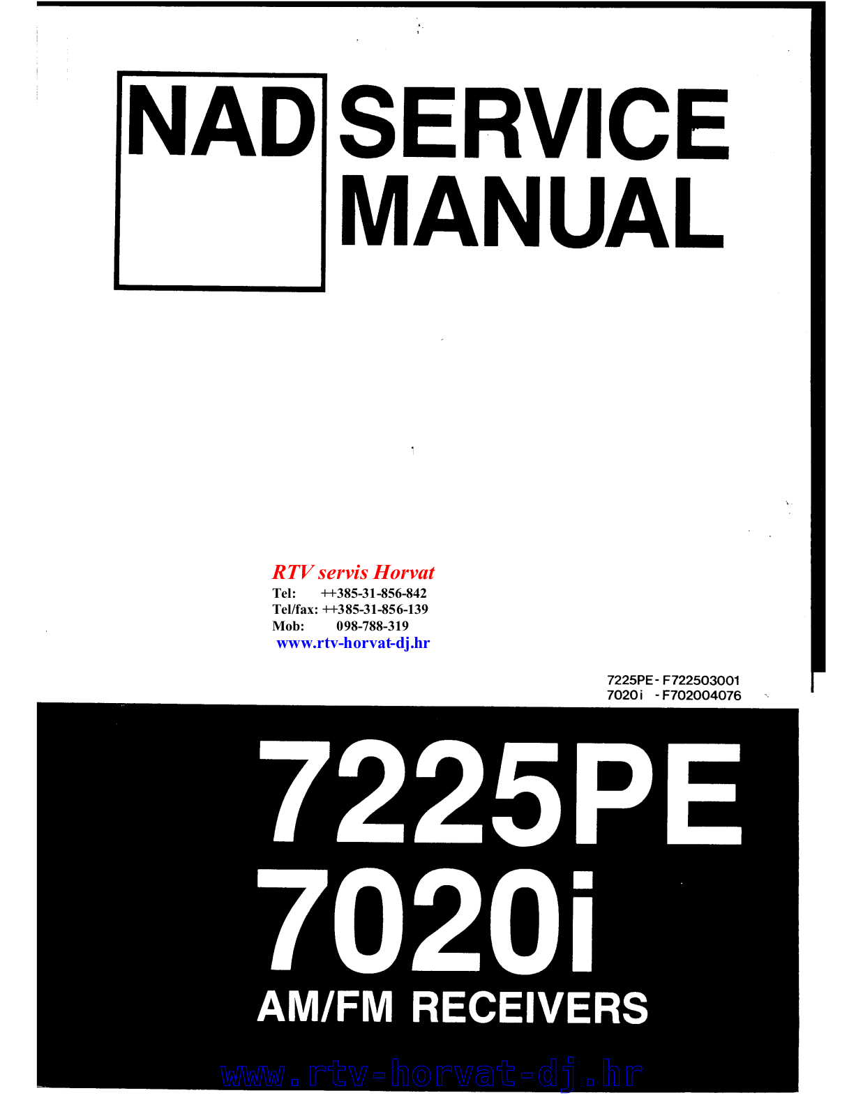 NAD 7225-PE Service manual