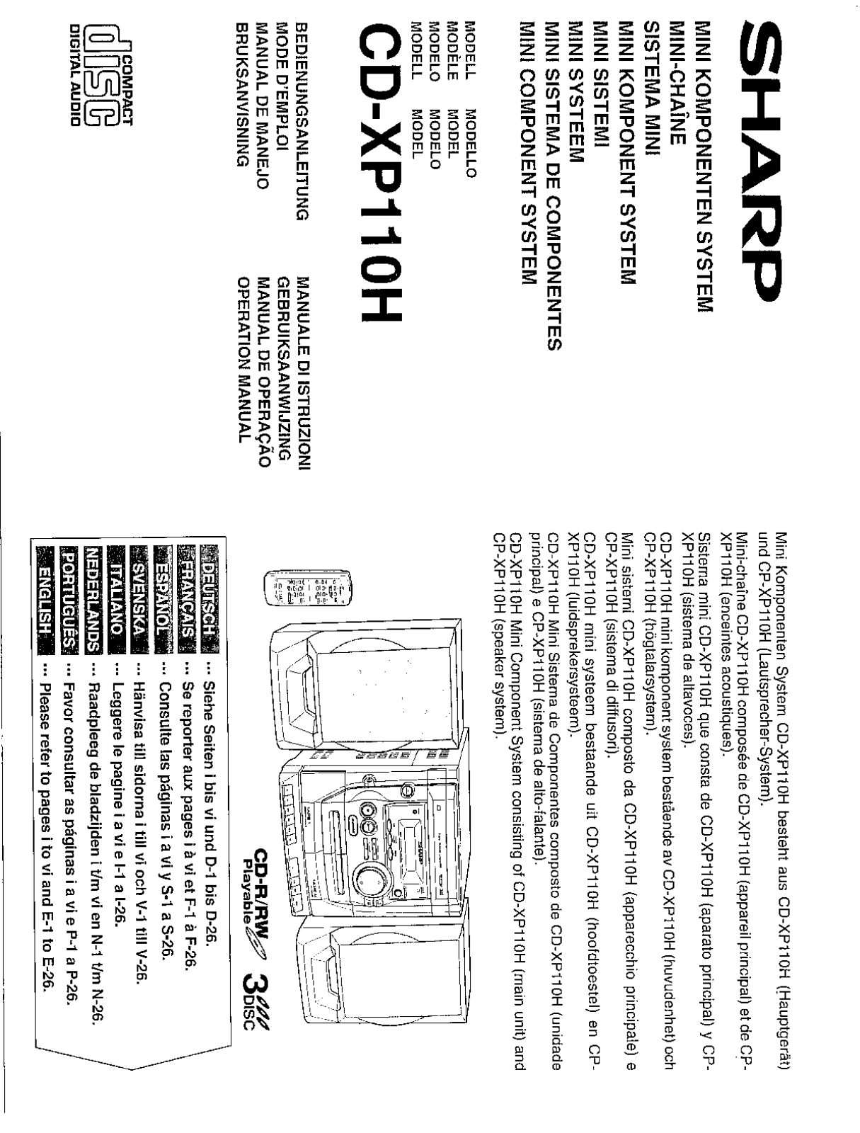 Sharp CD-XP110H Owner Manual