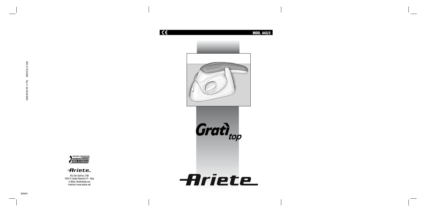 Ariete 443/3 User guide - ManualMachine.com
