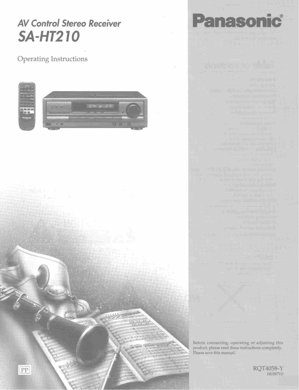 Panasonic SA-HT210 User Manual