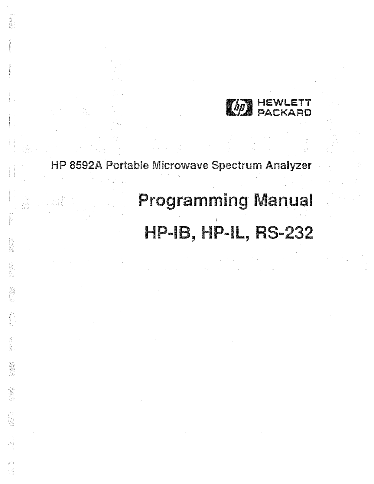 Keysight (Agilent) 8592A Programming Manual