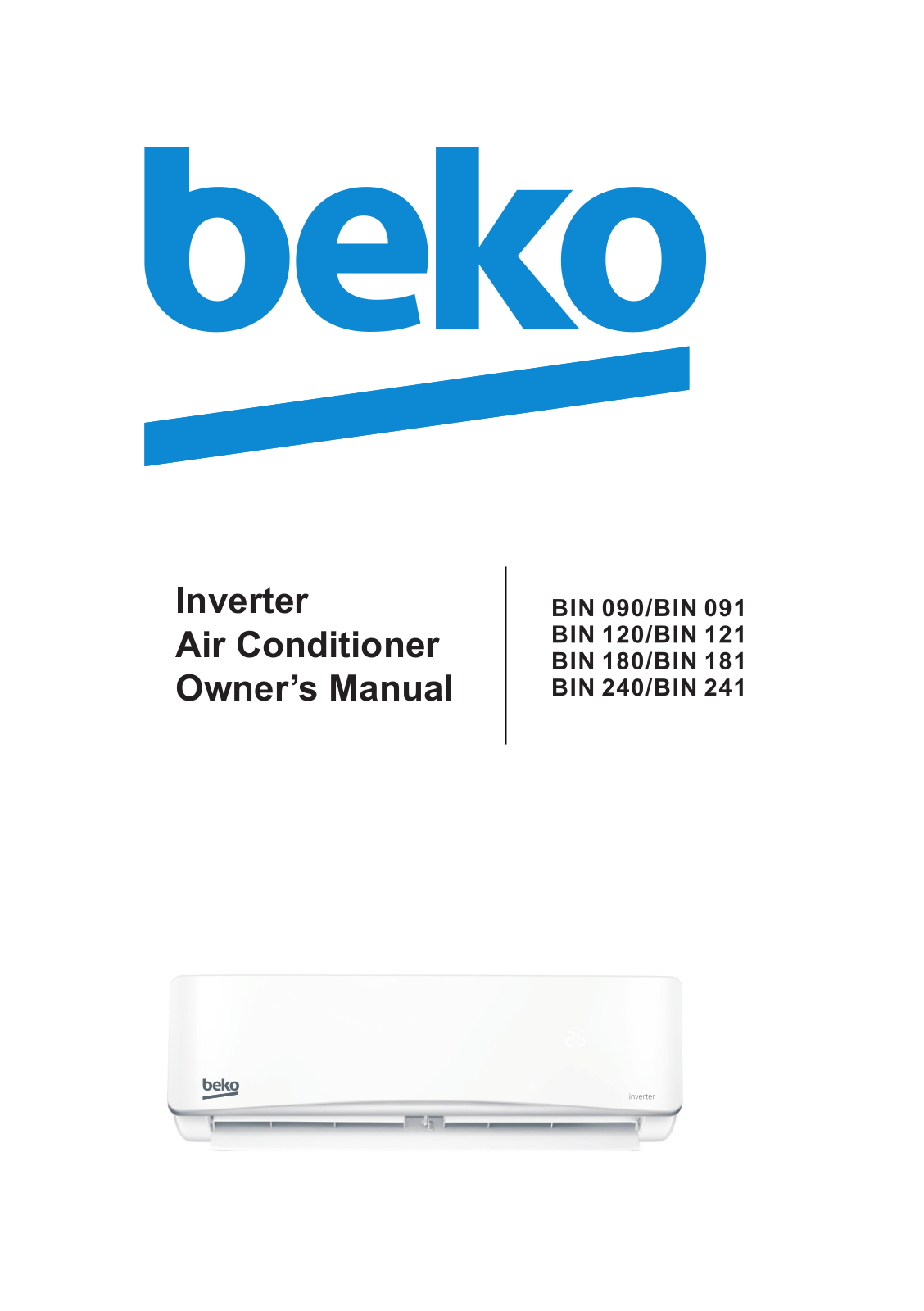 Beko BIN 092 user guide manual