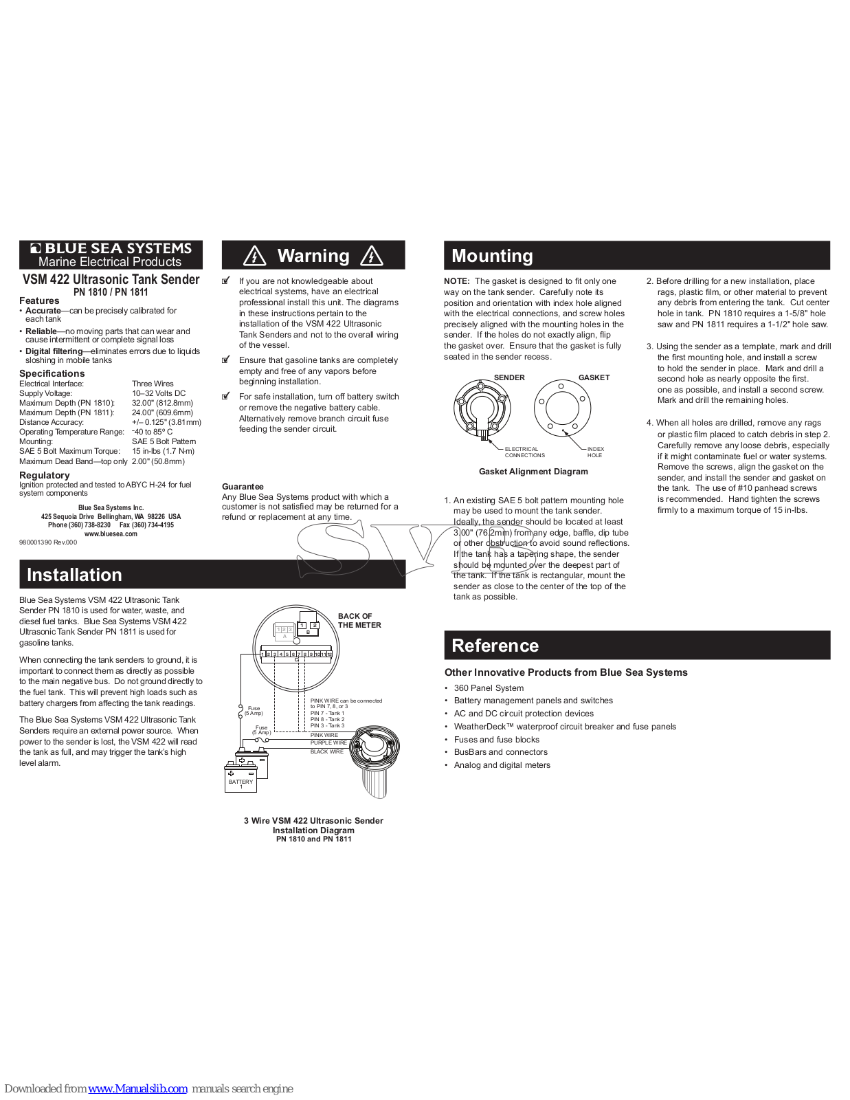 Blue Sea VSM 422, 1810, 1811 User Manual - ManualMachine.com