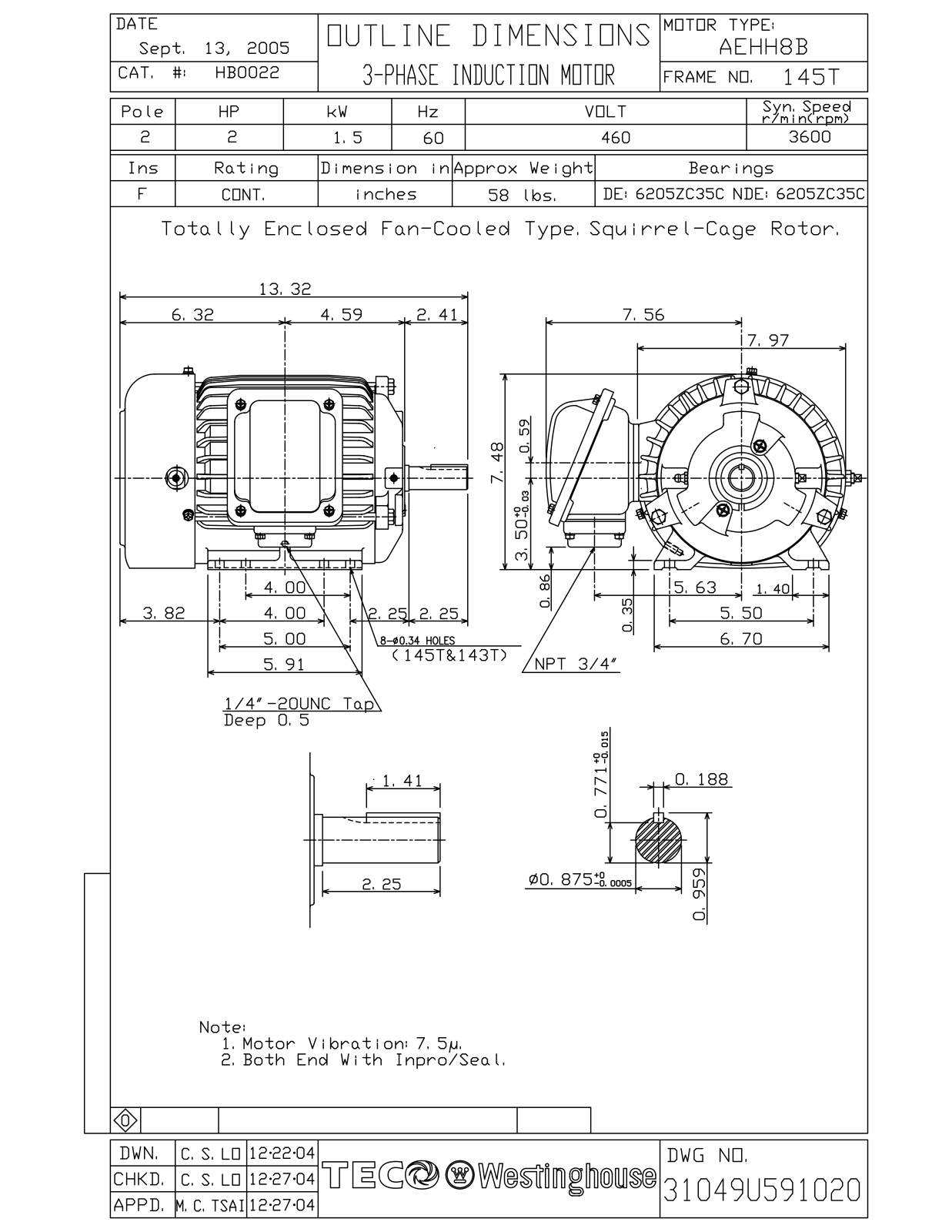 Teco HB0022 Reference Drawing