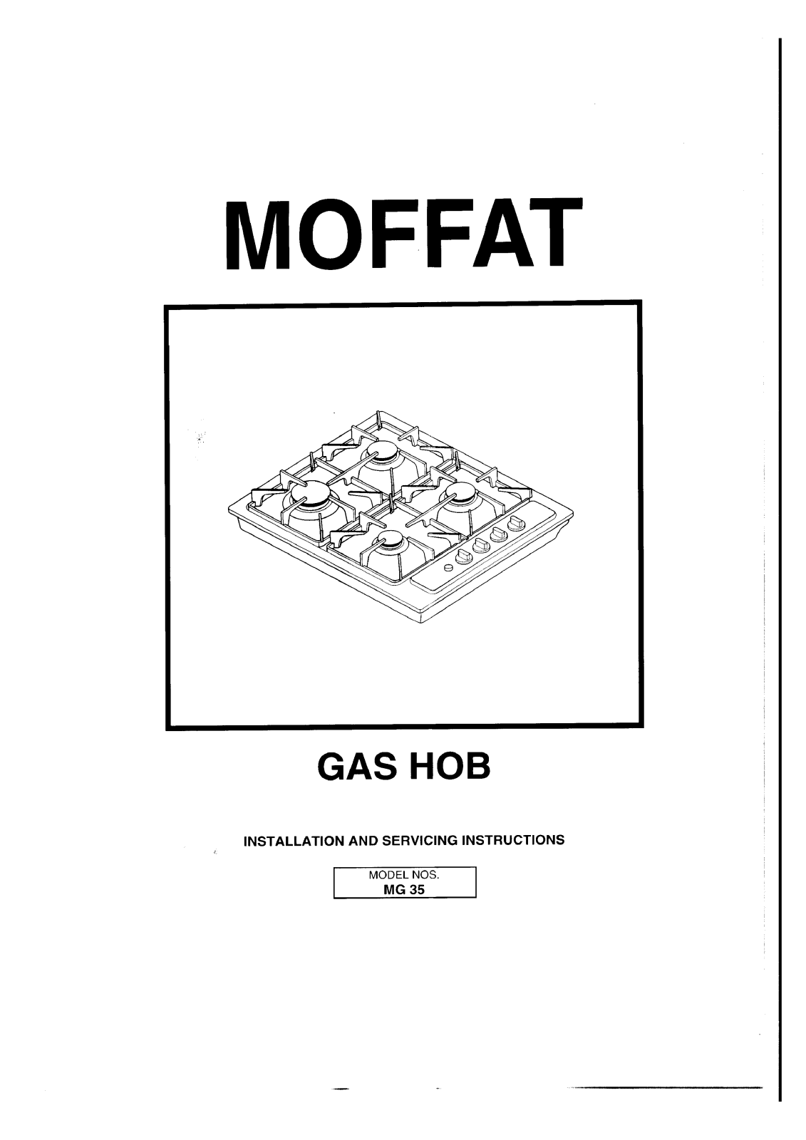 Moffat MG35 INSTRUCTION BOOK