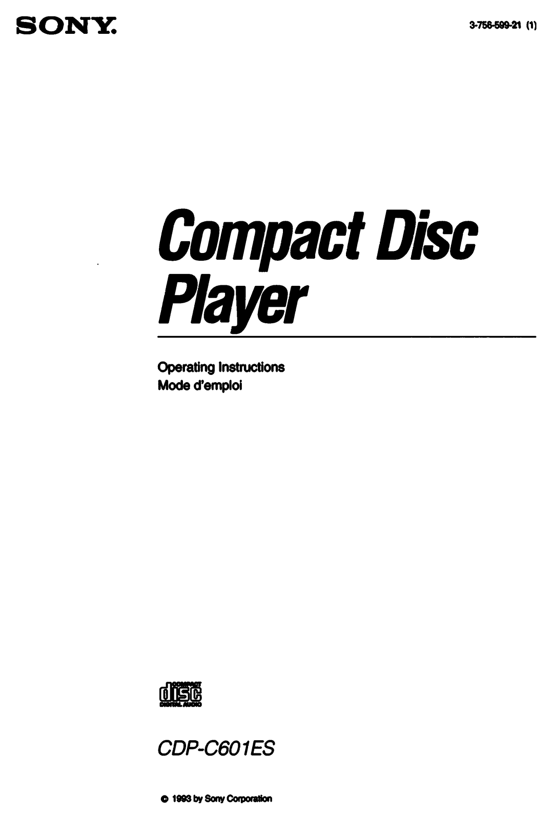 Sony CDP-C601ES User Manual