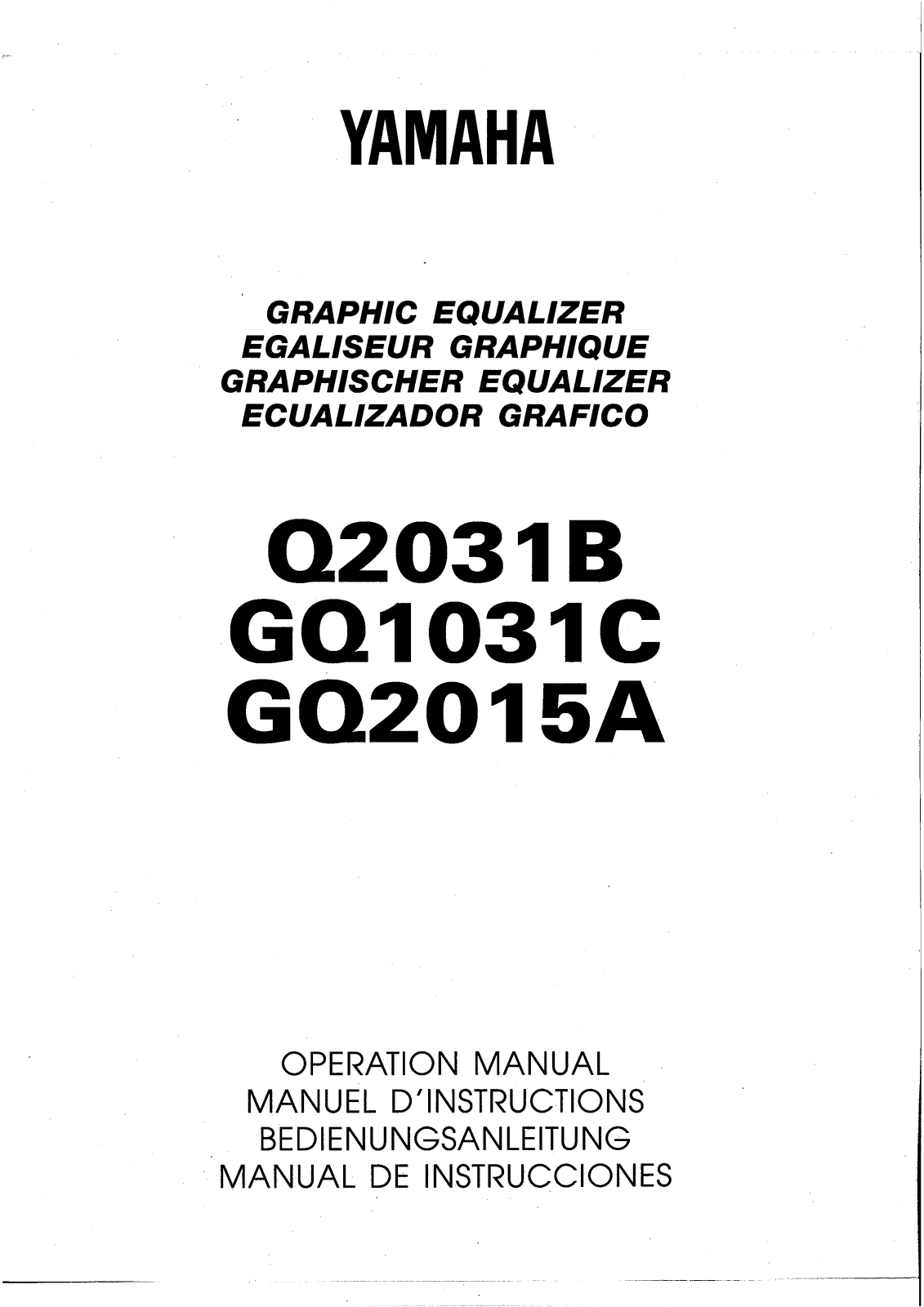 Yamaha Q2031B, GQ2015A, GQ1031C User Manual