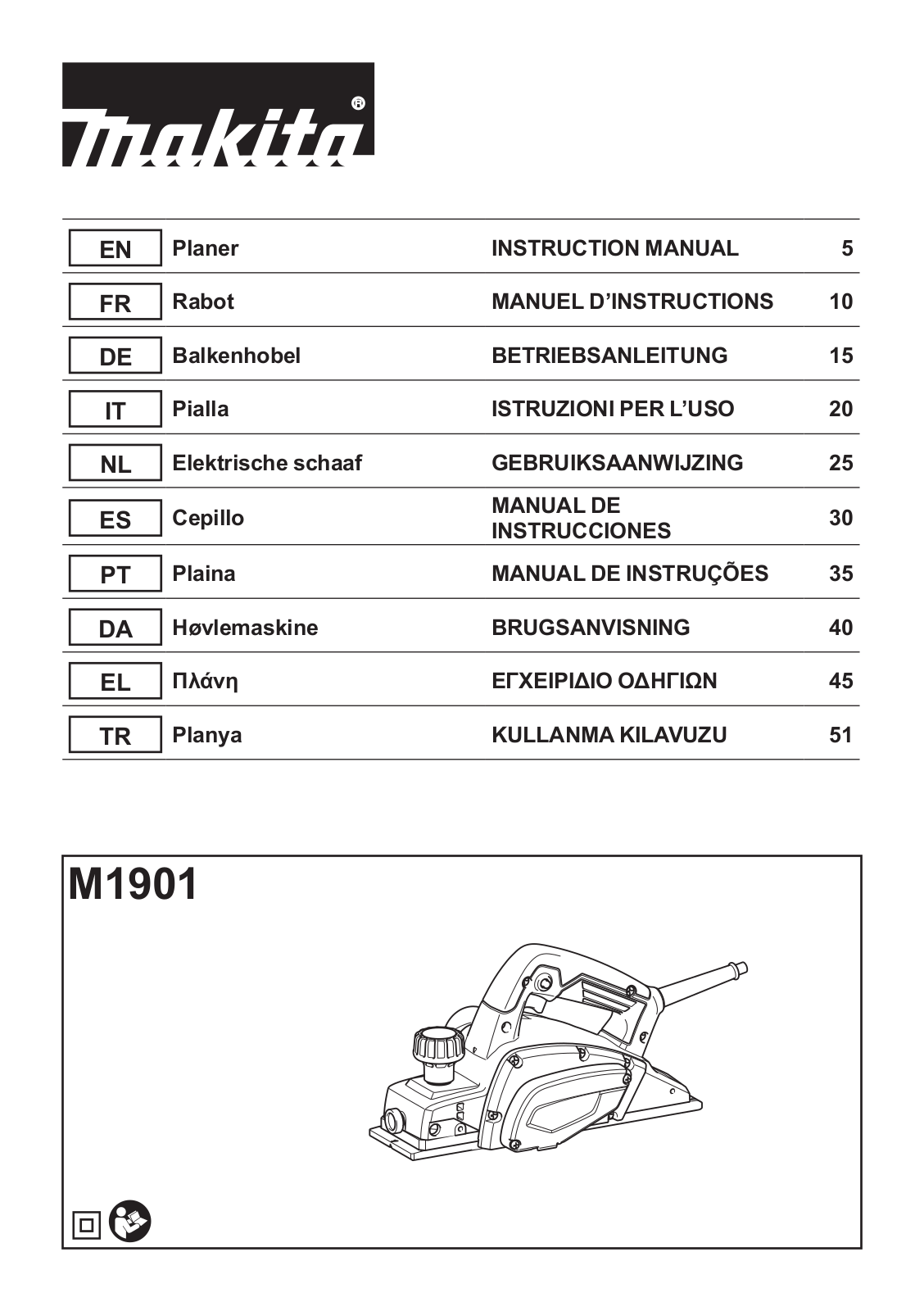 Makita M1901 User Manual