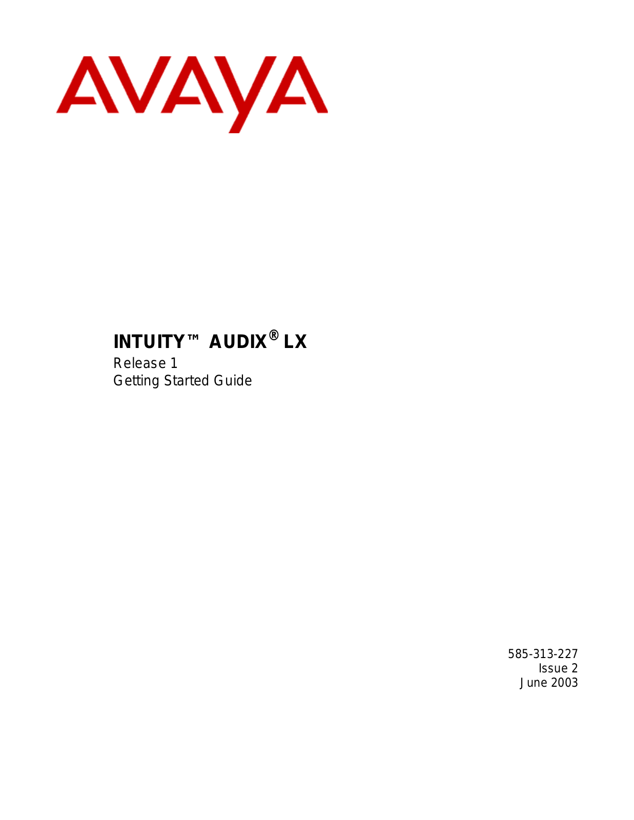 Avaya 585-313-227 User Manual