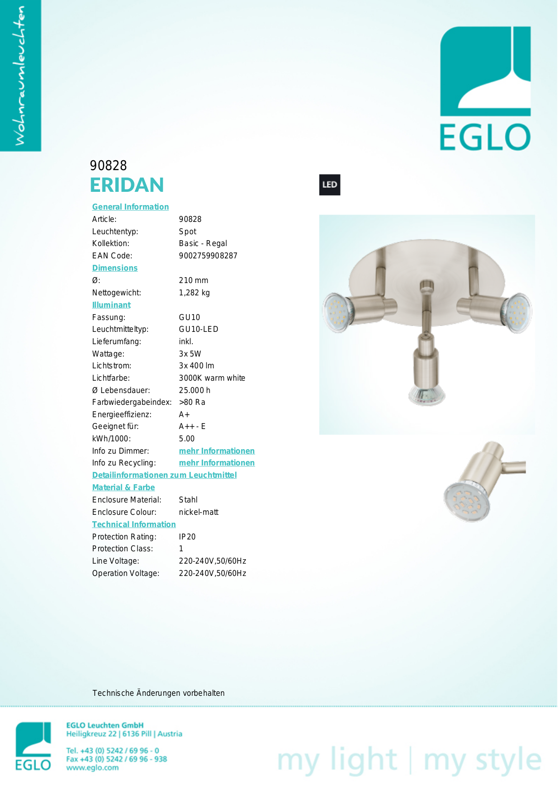 Eglo 90828 Service Manual