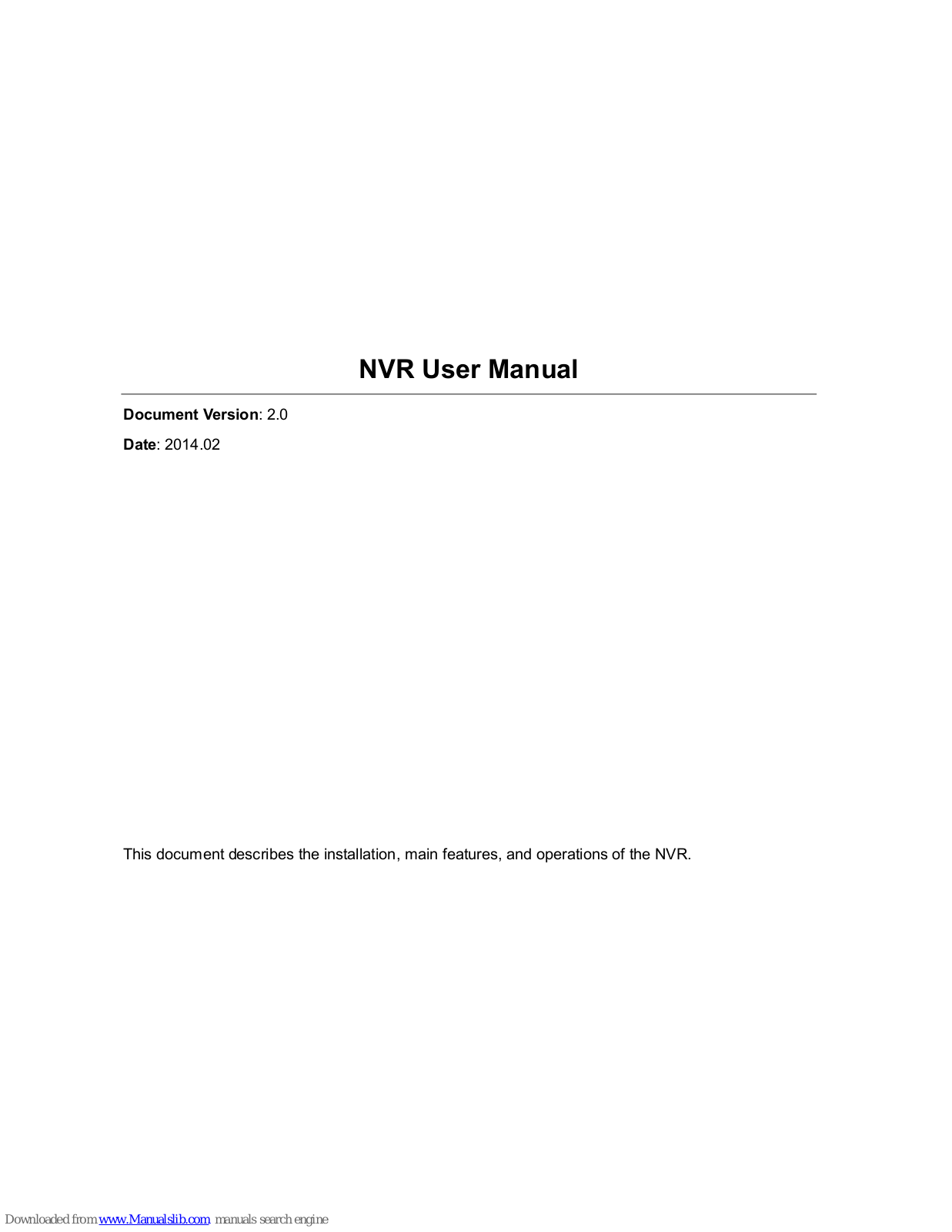 ZKTeco VSR0402, HVR0402, VSR0804, HVR0804 User Manual