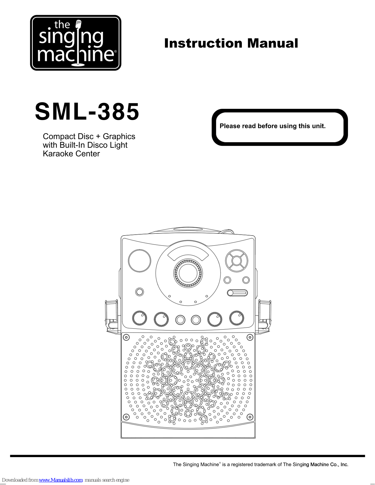 The Singing Machine SML-385 Instruction Manual