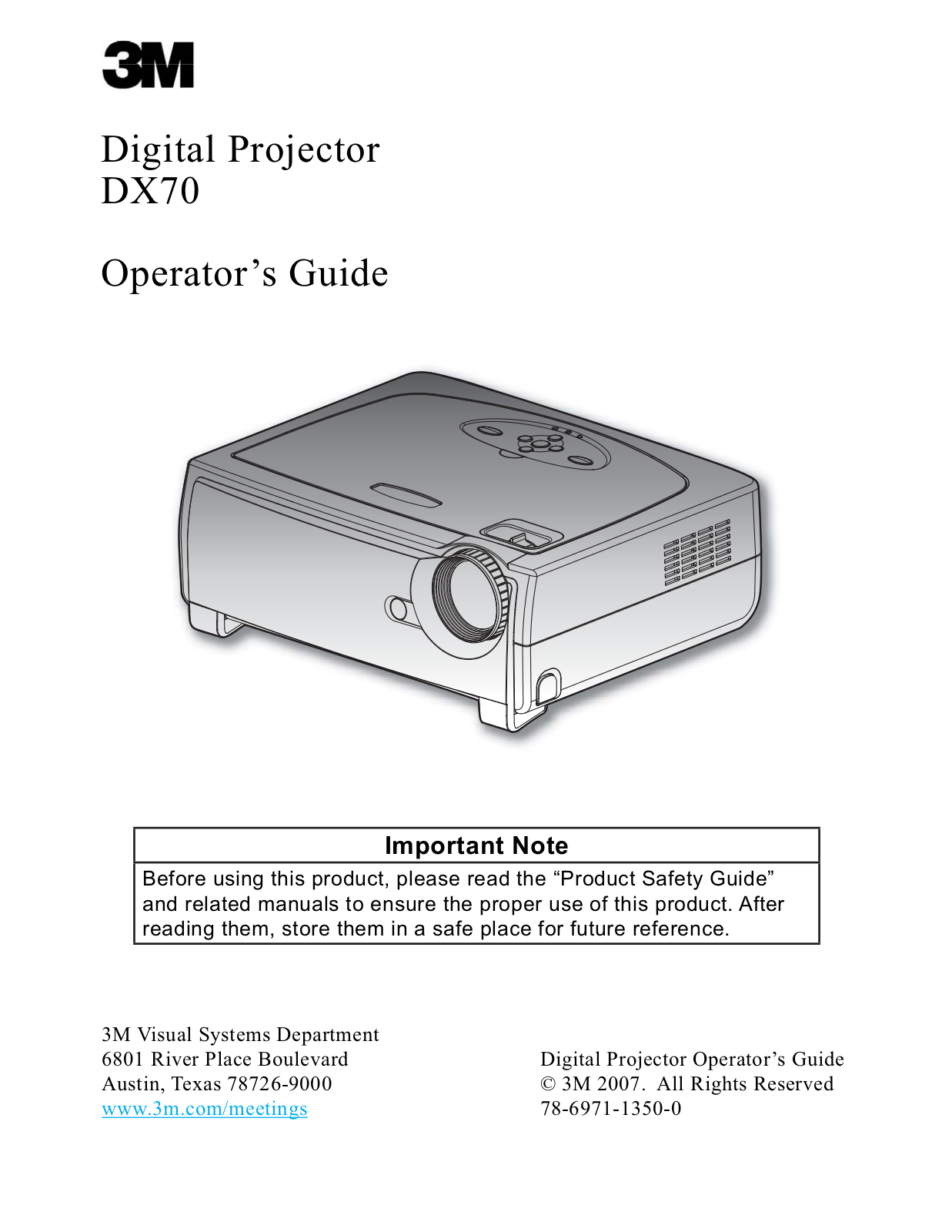 3M DX70DS User Manual