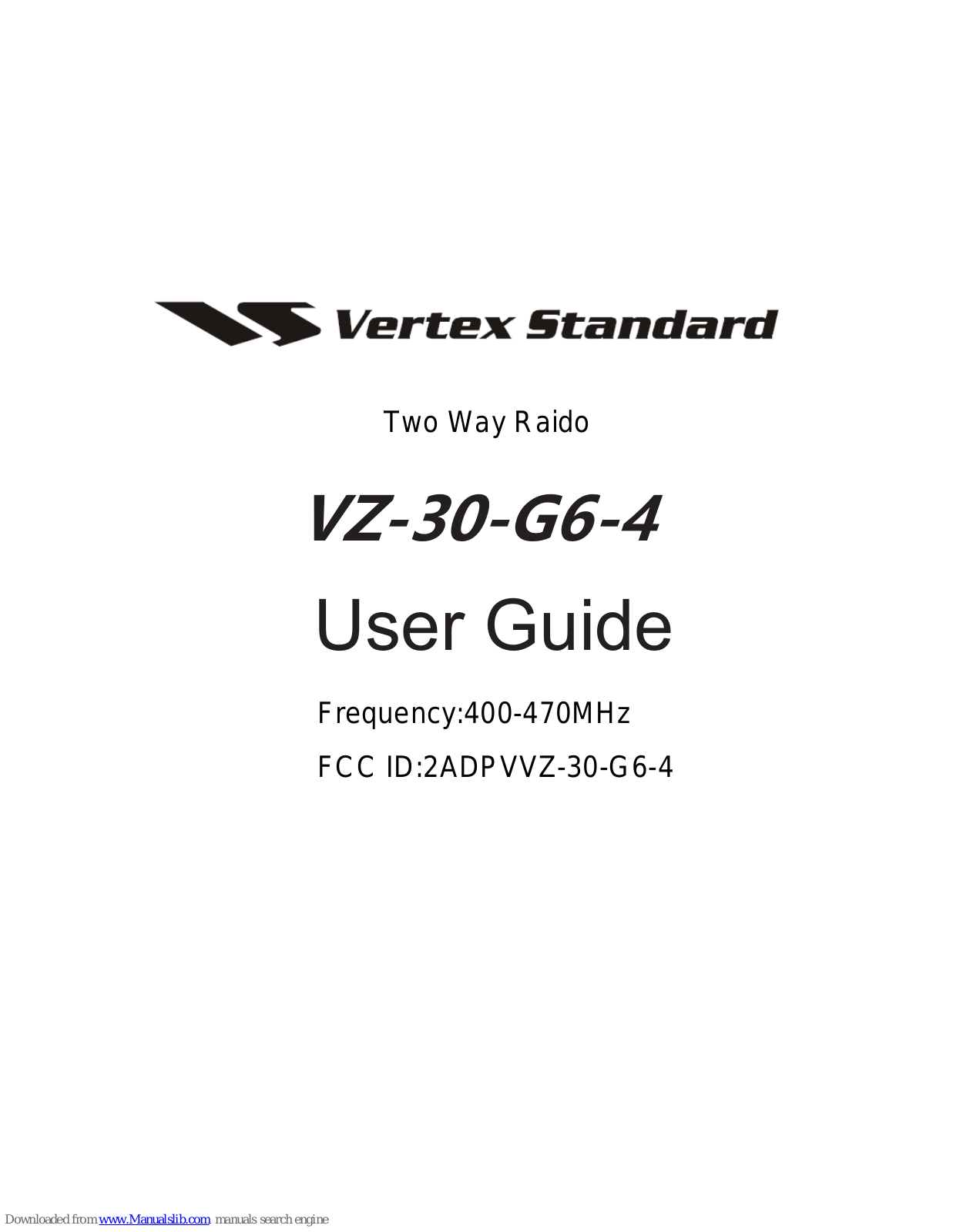 Vertex Standard VZ-30-G6-4 User Manual