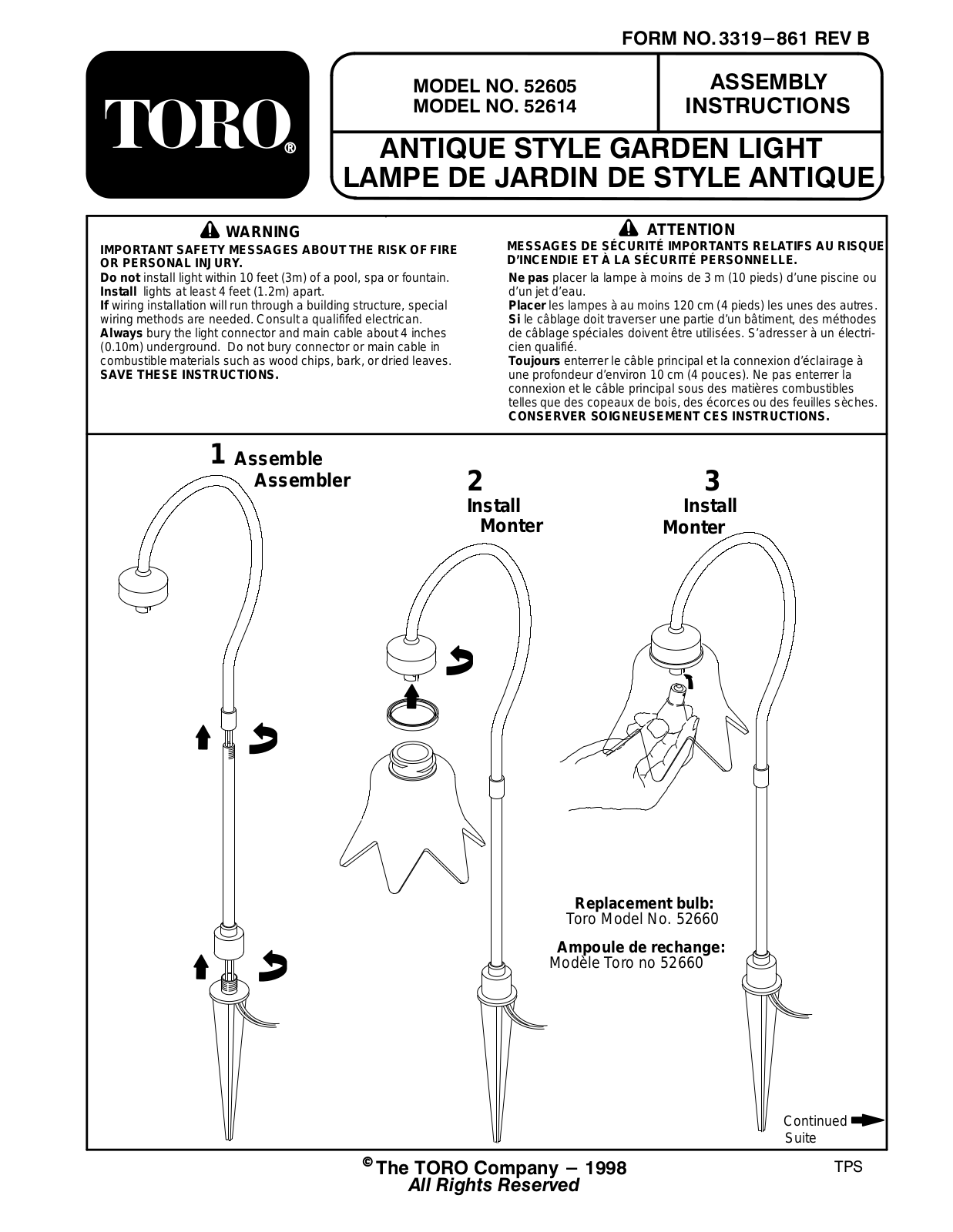 Toro 52605, 52614 Installation Instructions