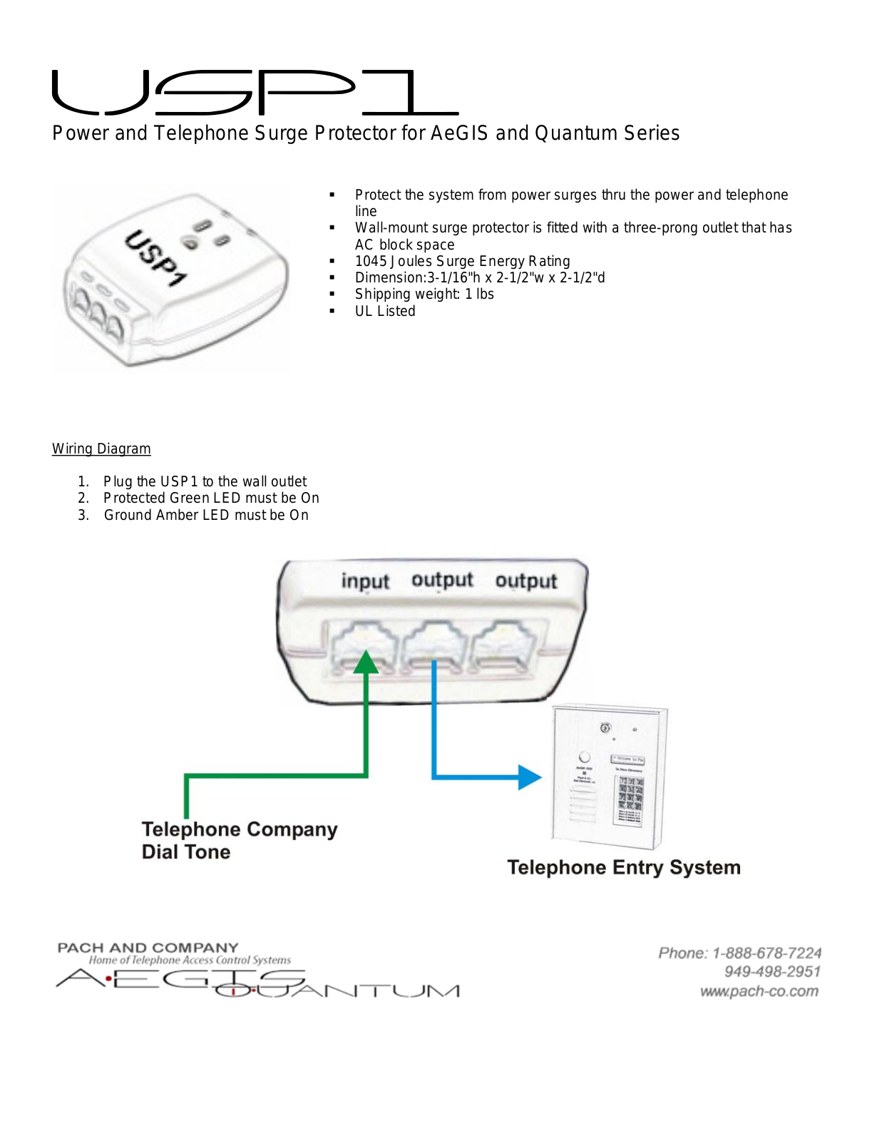 Pach and Company USP1 User Manual