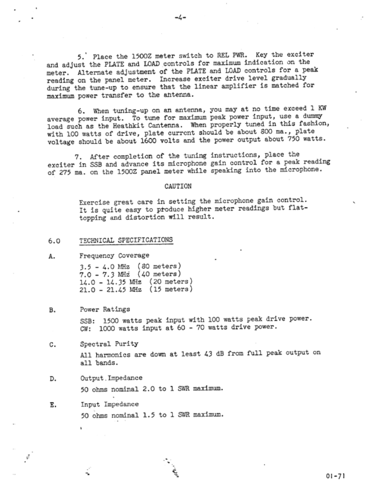 SWAN 1500z User Manual (PAGE 07)