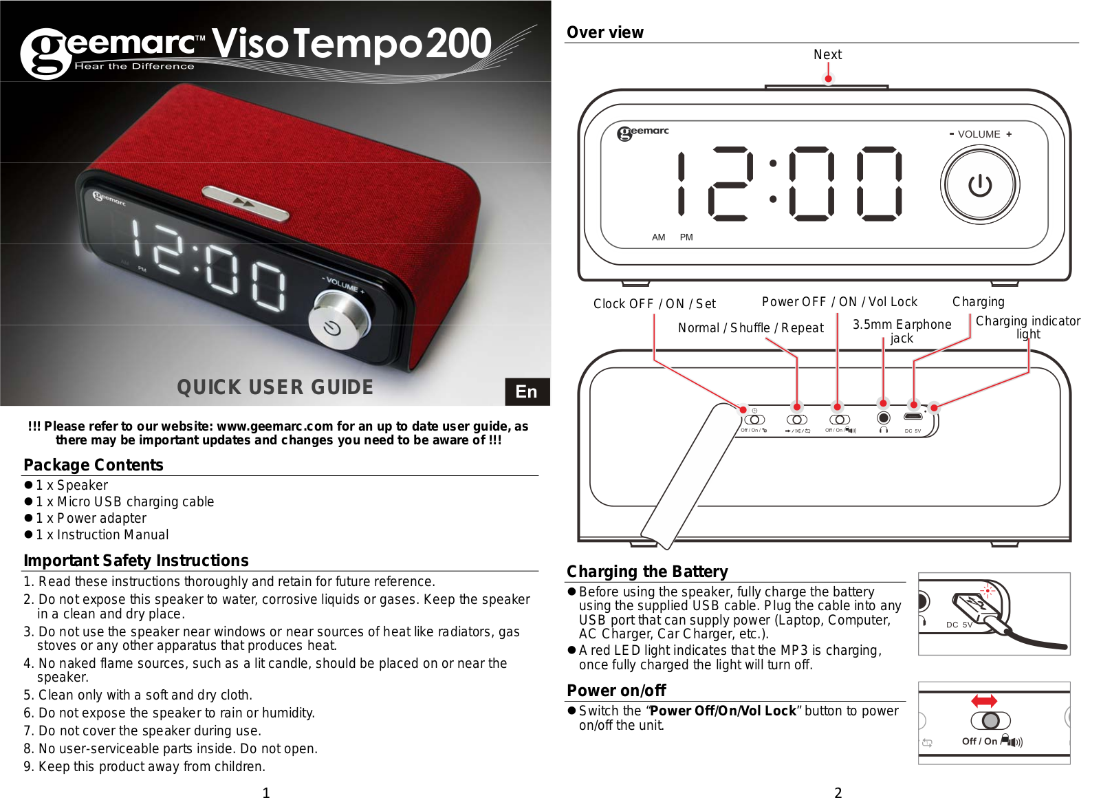 Geemarc VisoTempo200 User guide