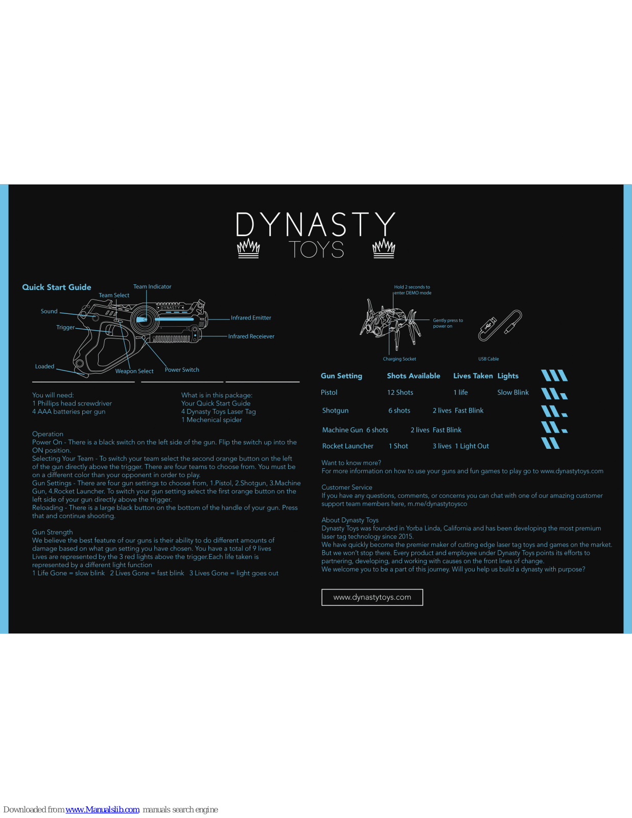 DYNASTY TOYS Robot Bug, Jukibot Quick Start Manual