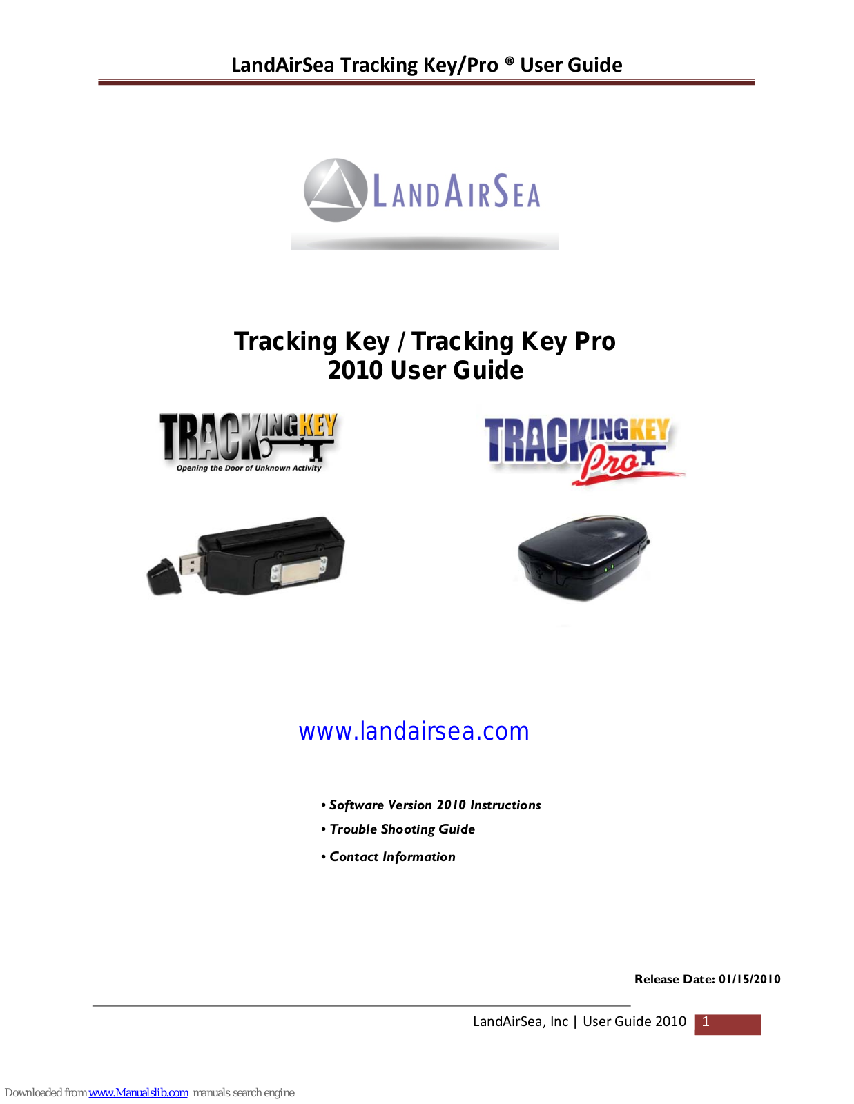 LandAirSea Tracking Key, Tracking Key Pro User Manual