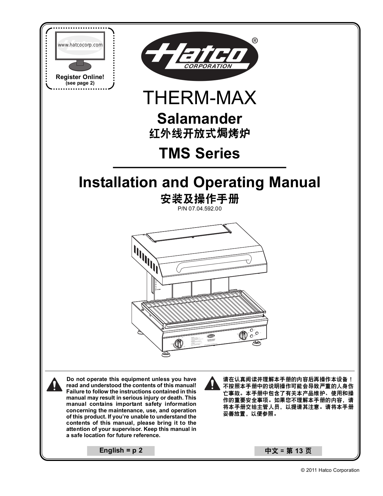 HATCO THERM-MAX Operating Manual