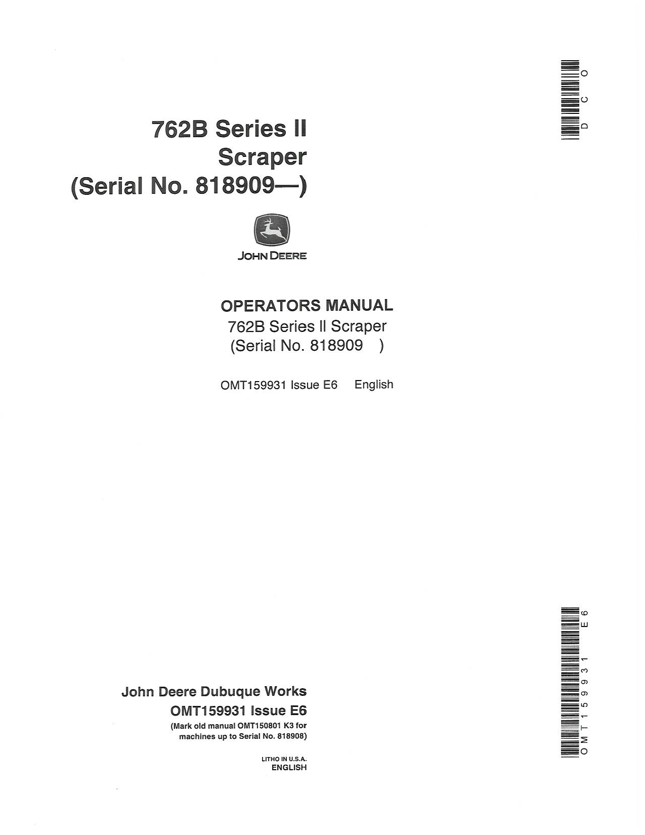 John Deere 762B User Manual