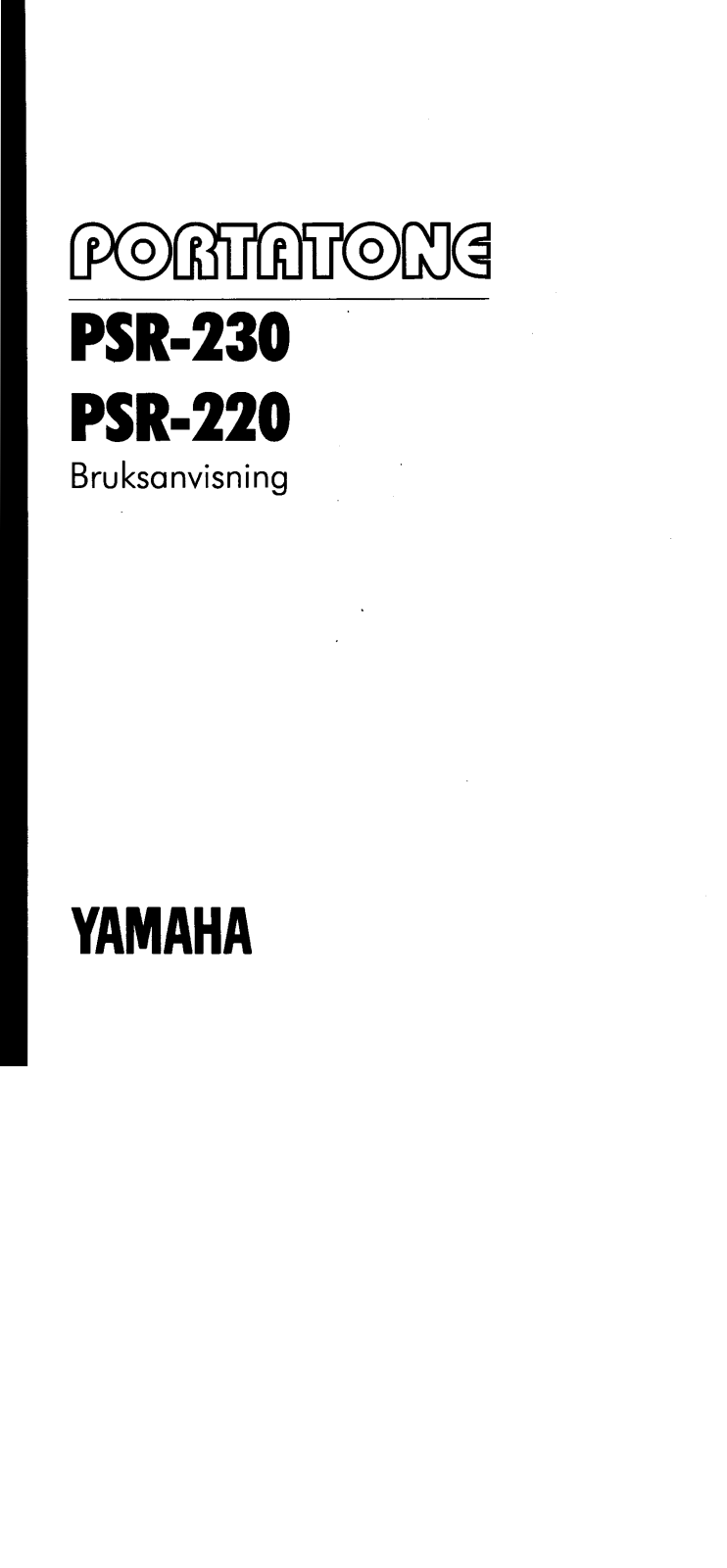 Yamaha PSR-230, PSR-220 User Manual