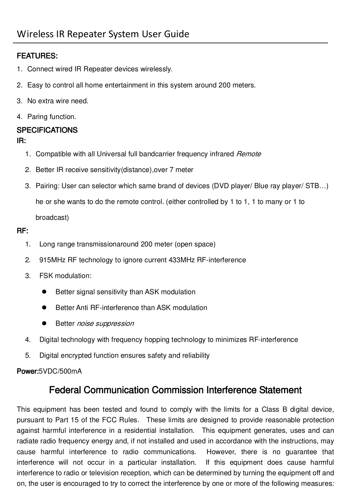 Ten Tronics TTBT005 User Manual