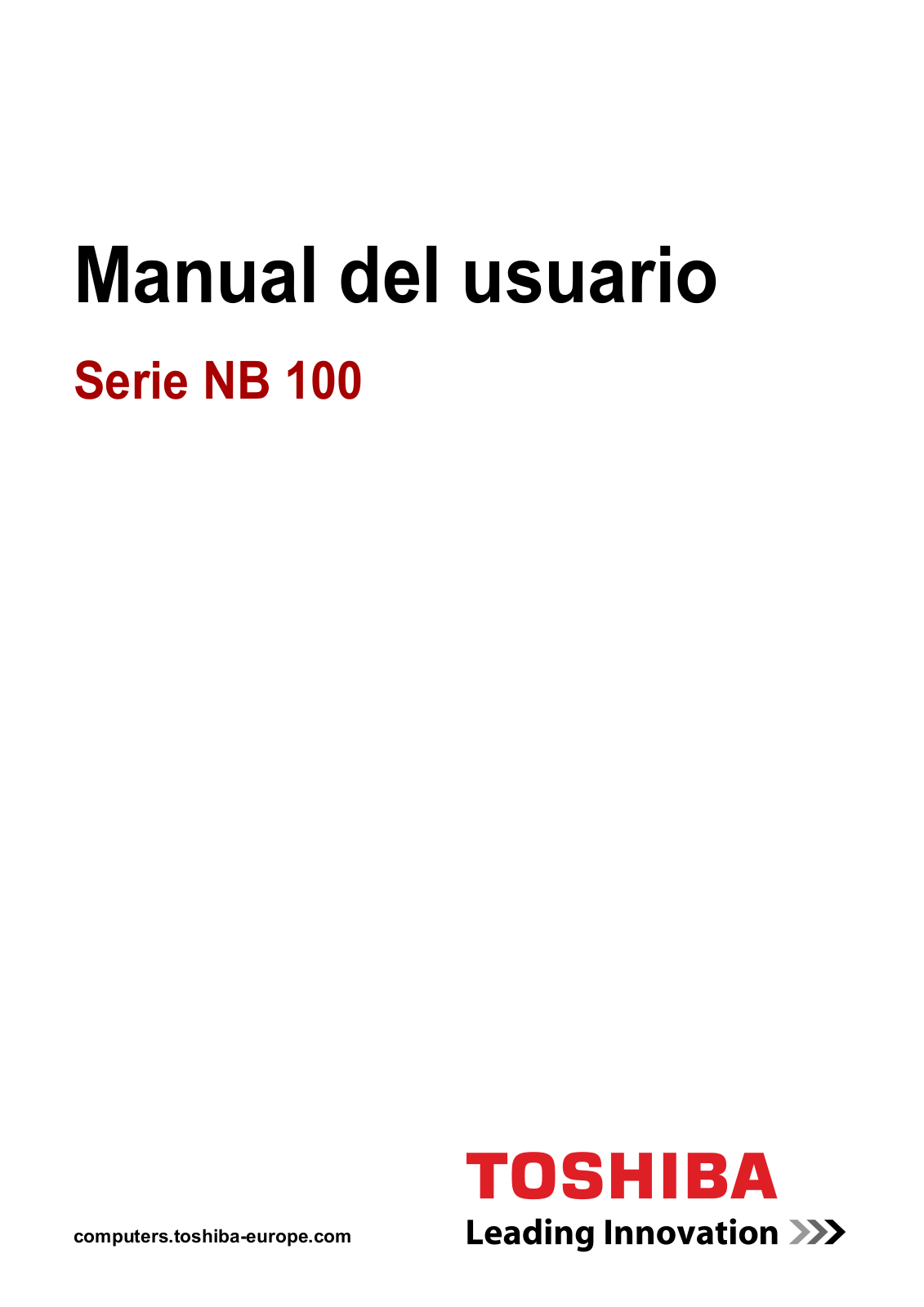 Toshiba NB100 Manual