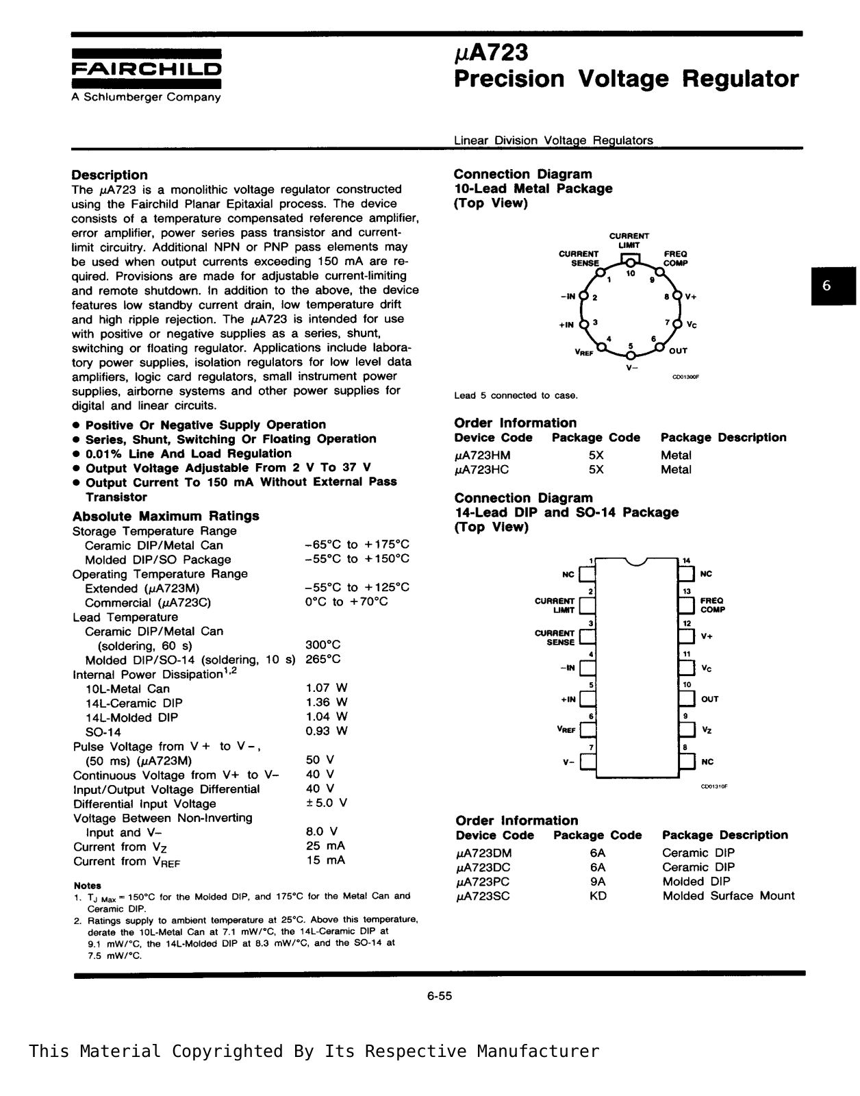 Datasheet UA723H Specification - ManualMachine.com